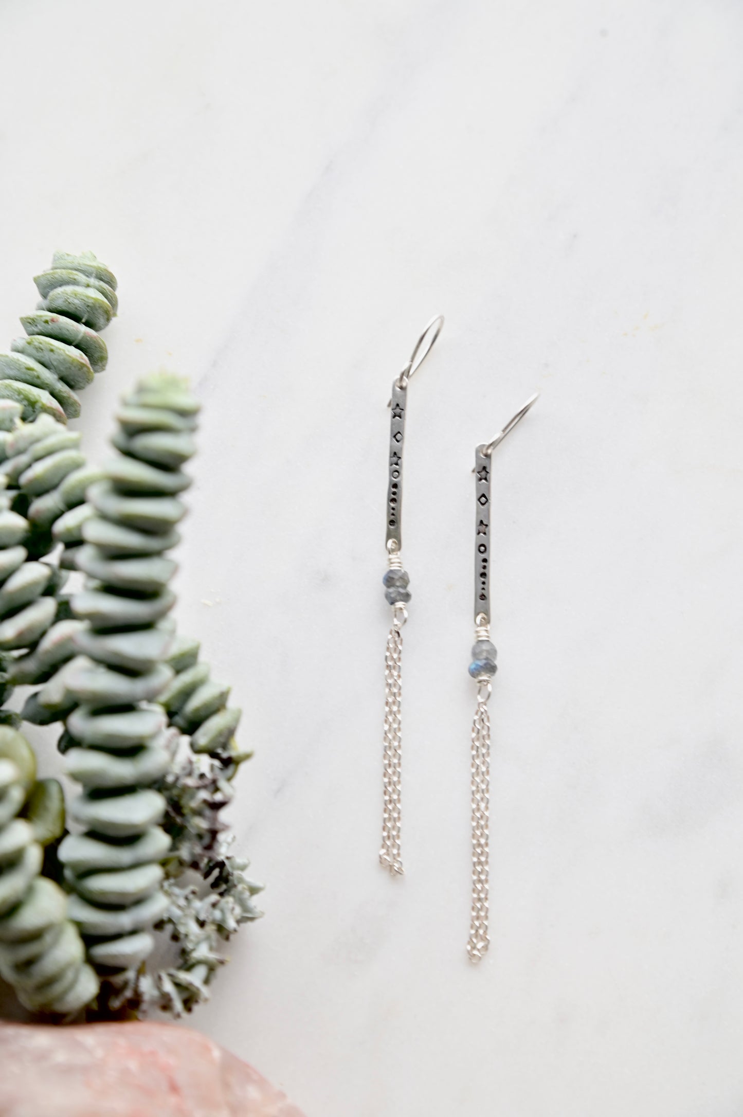 Sticks & Stones: Labradorite + Silver Earrings