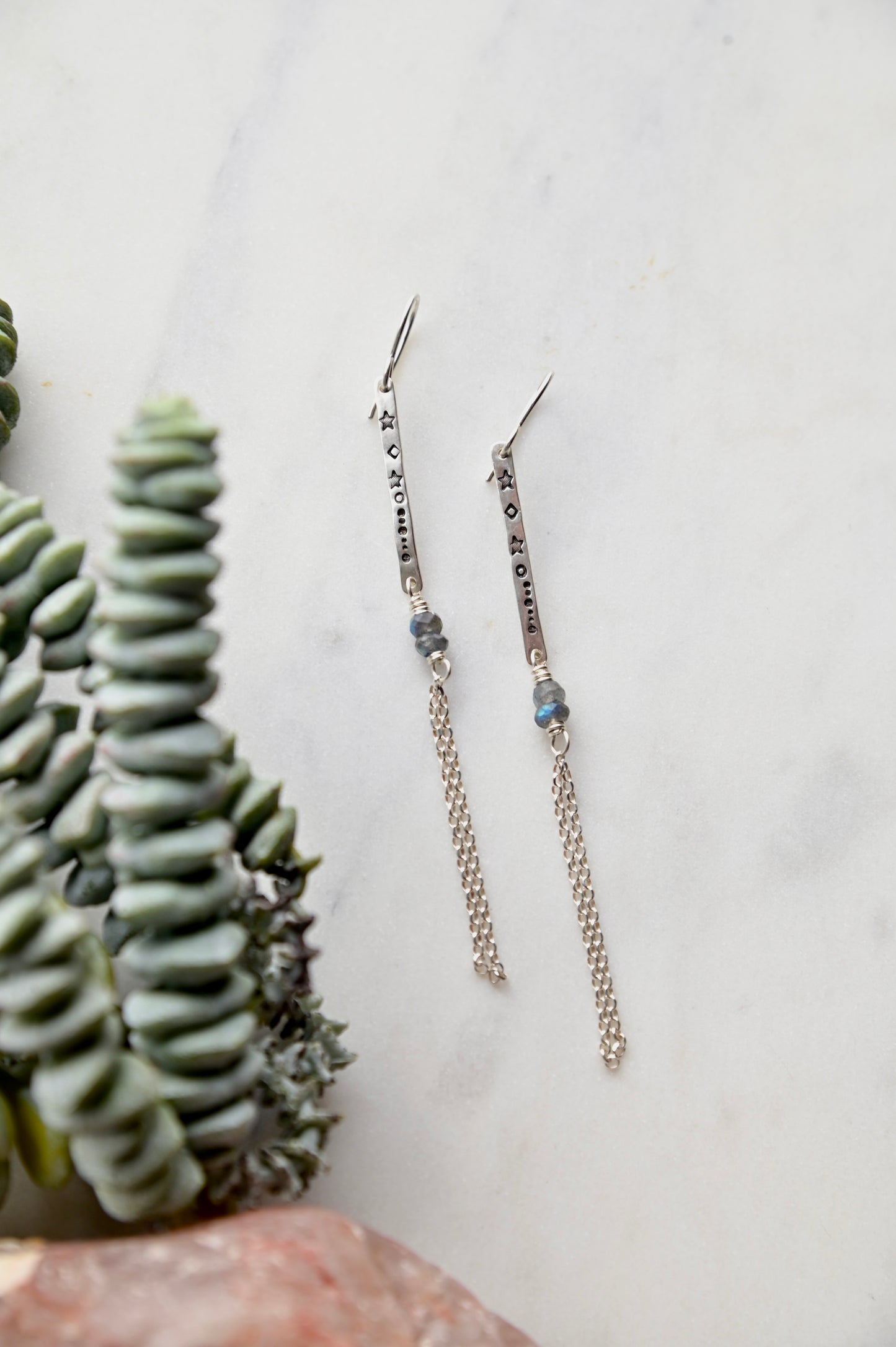 Sticks & Stones: Labradorite + Silver Earrings