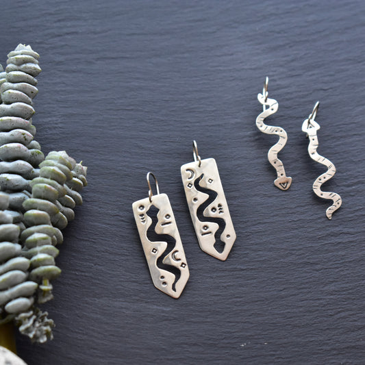 Silver Elements: Snake Earrings