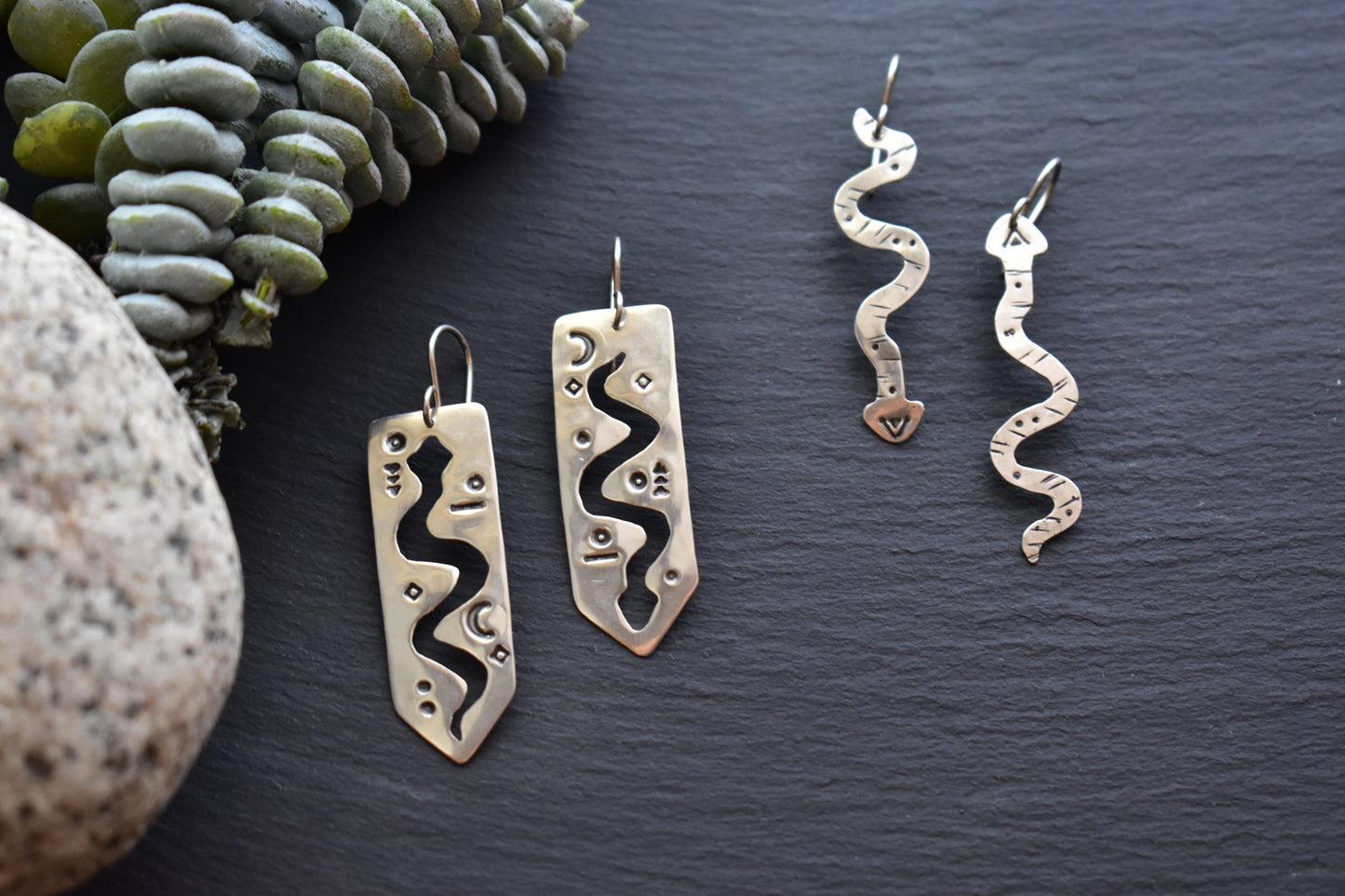 Silver Elements: Snake Earrings
