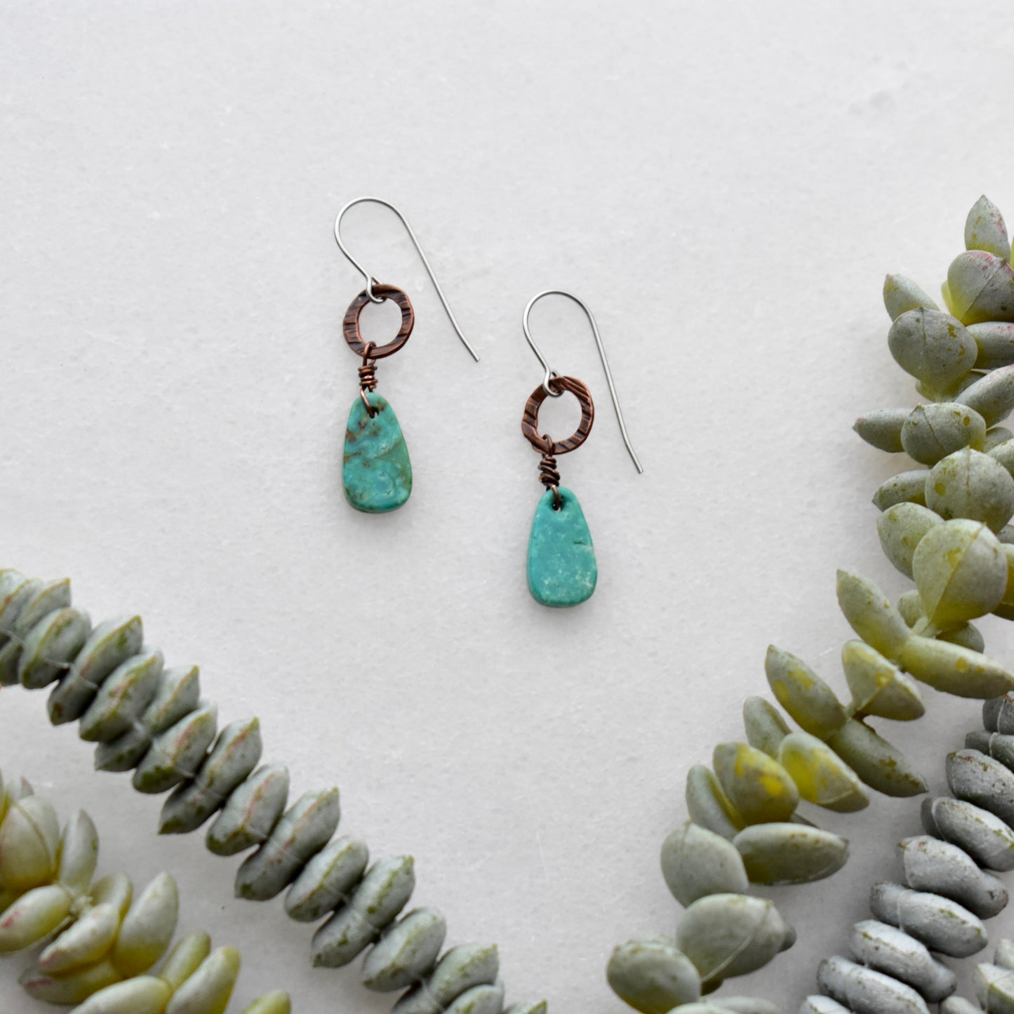 Copper Creations: Turquoise Earrings