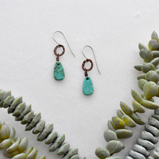 Copper Creations: Turquoise Earrings