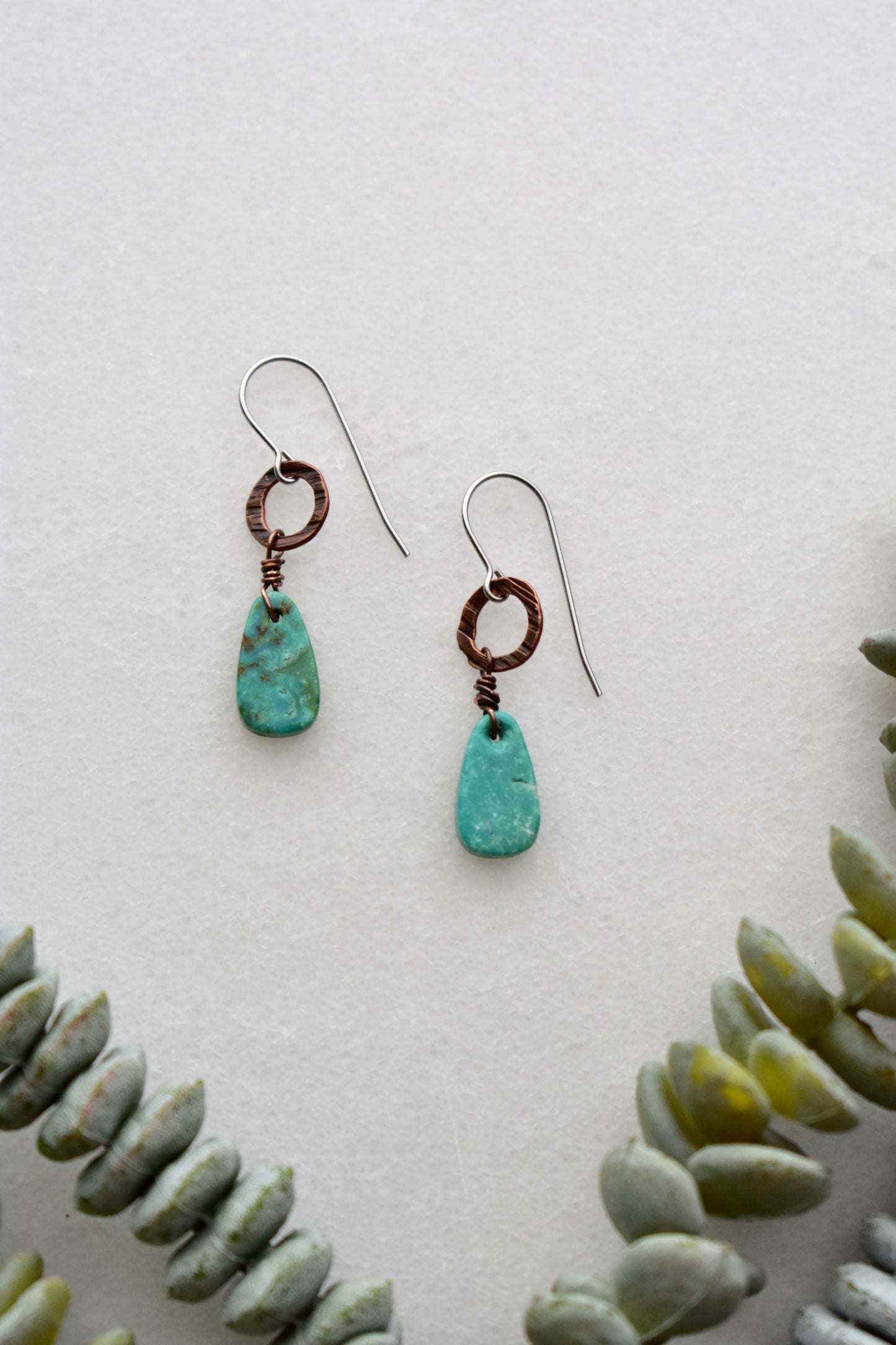 Copper Creations: Turquoise Earrings