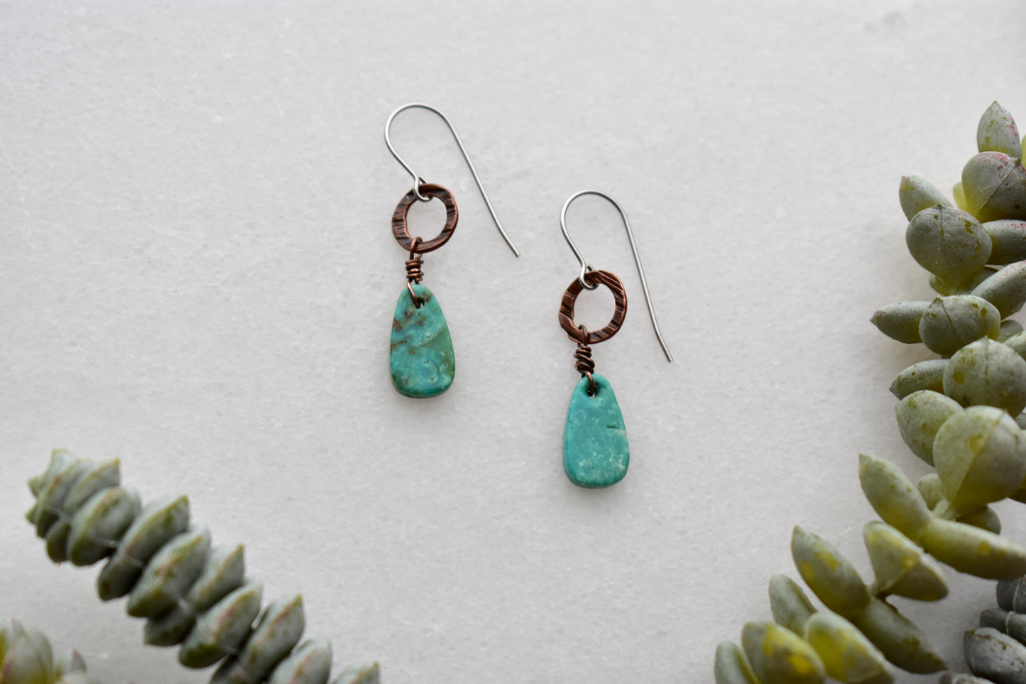 Copper Creations: Turquoise Earrings