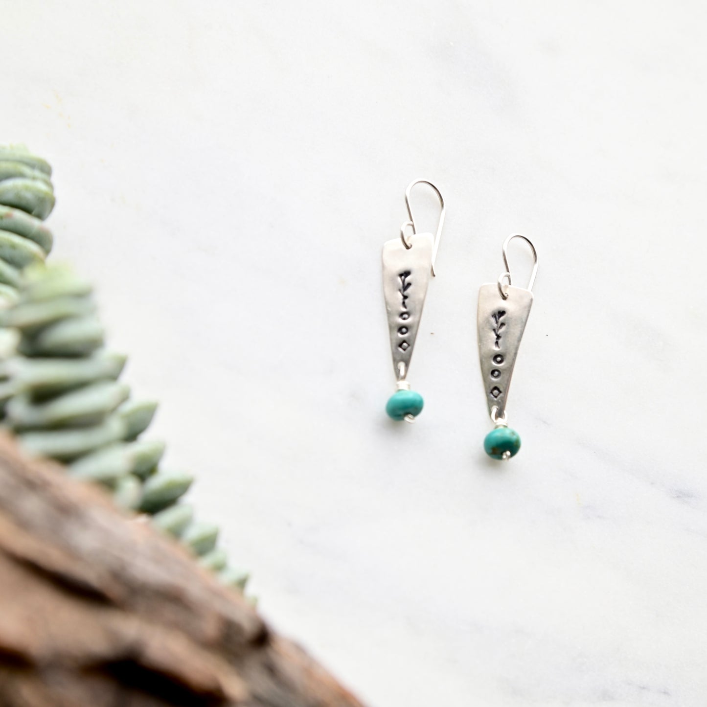 Silver Elements: Turquoise Earrings