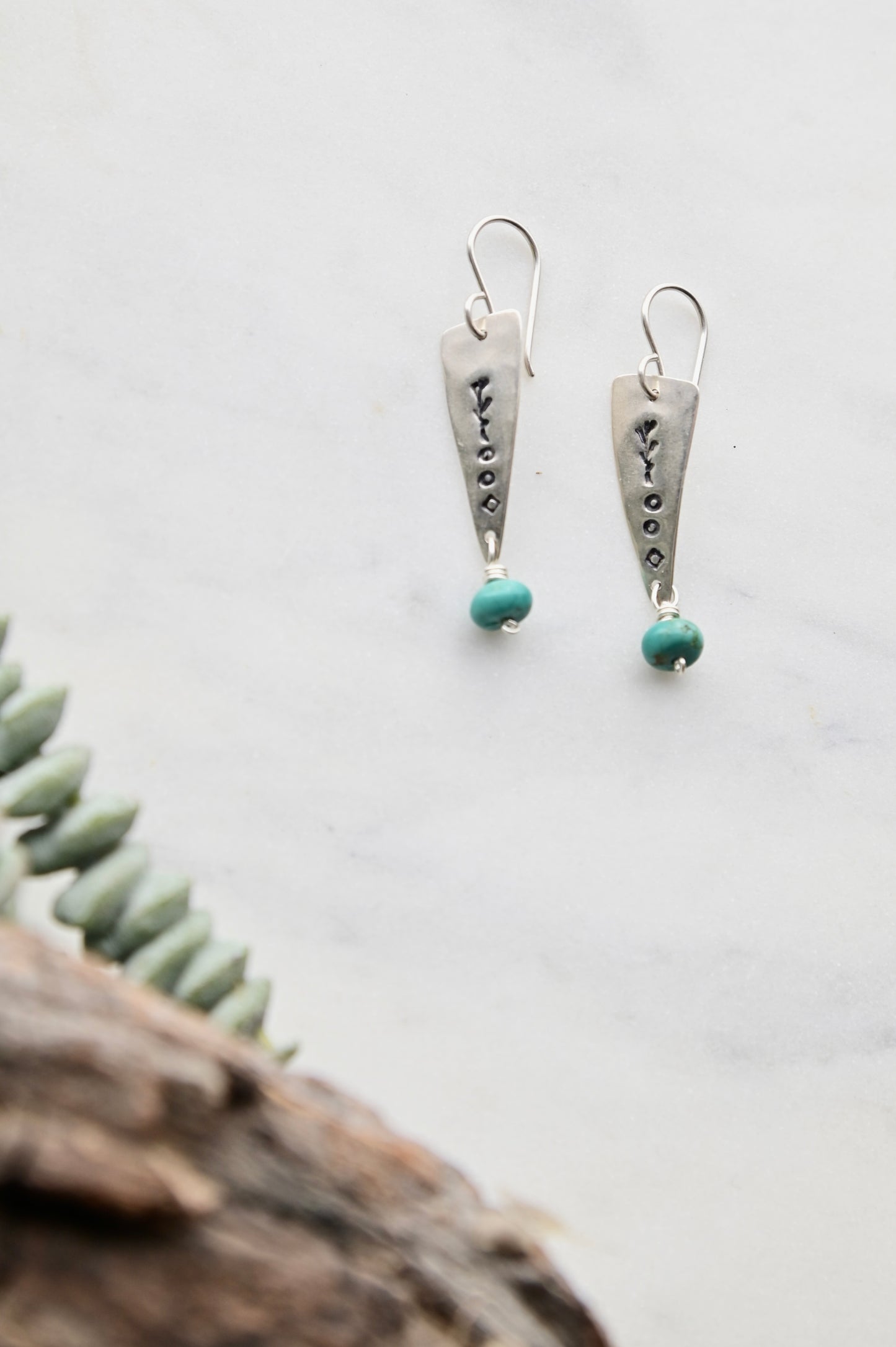 Silver Elements: Turquoise Earrings
