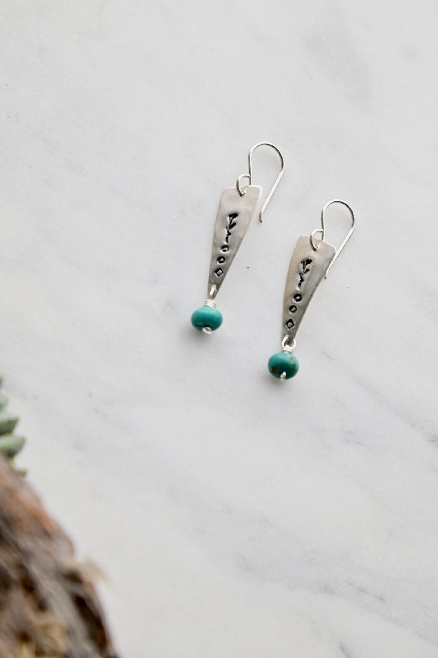Silver Elements: Turquoise Earrings