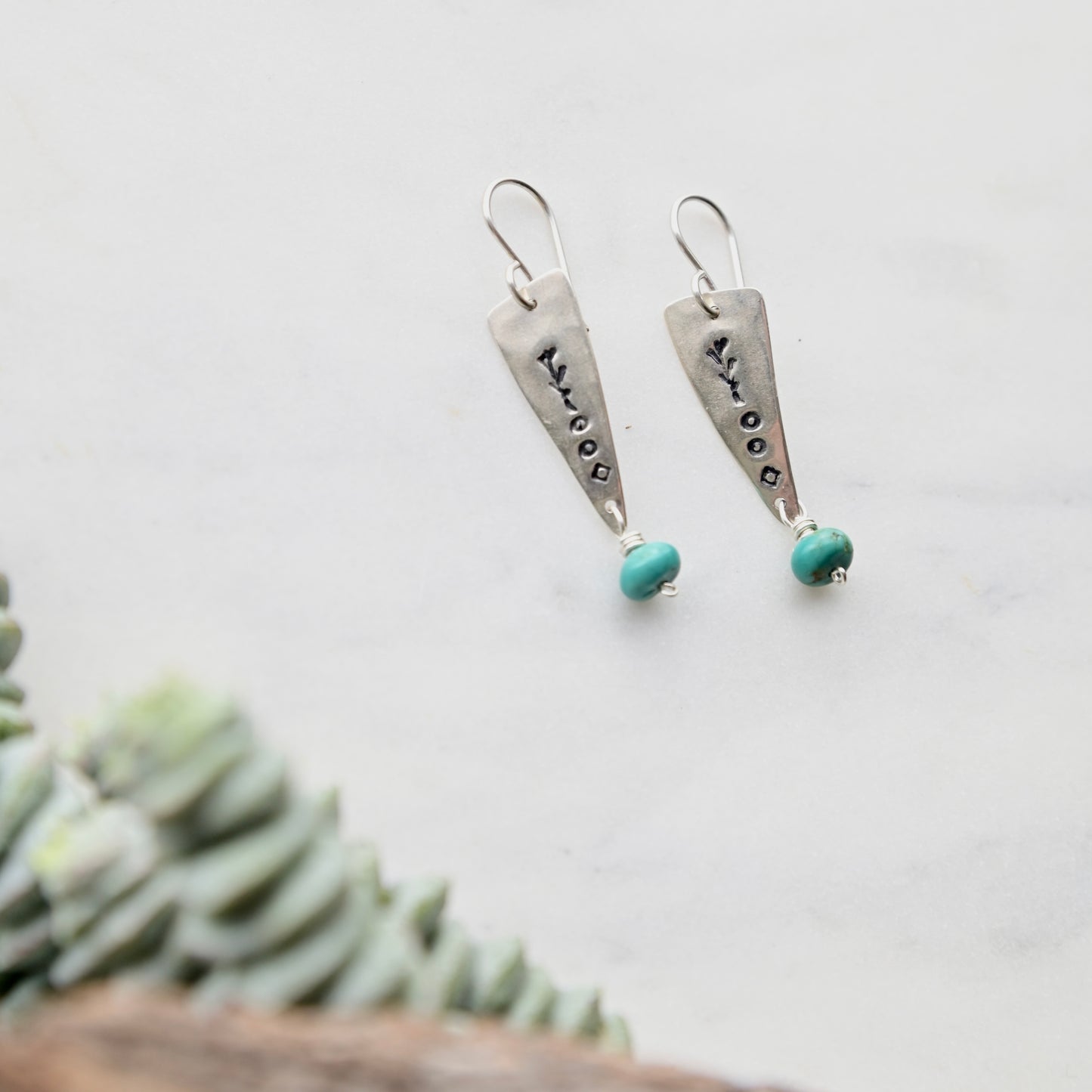 Silver Elements: Turquoise Earrings