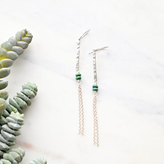 Sticks & Stones: Turquoise + Silver Earrings