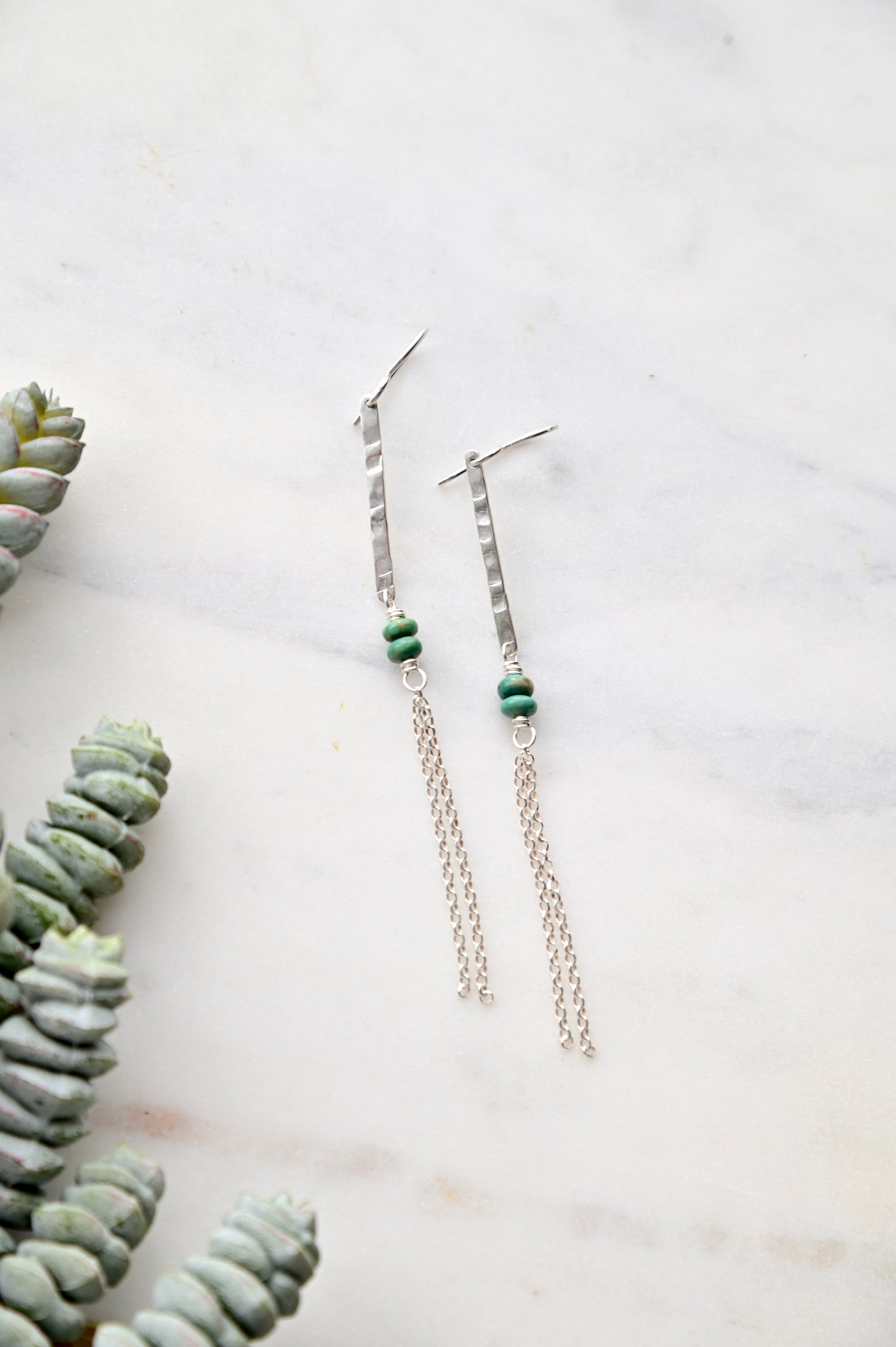 Sticks & Stones: Turquoise + Silver Earrings