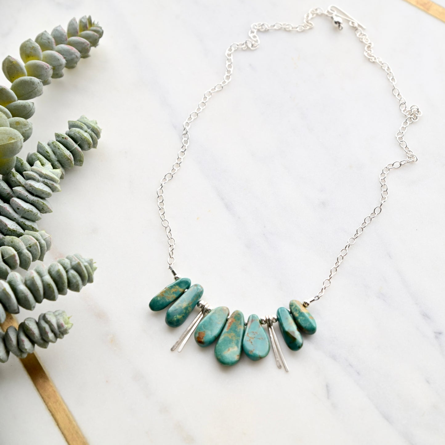 Sticks & Stones: Turquoise + Silver Necklace