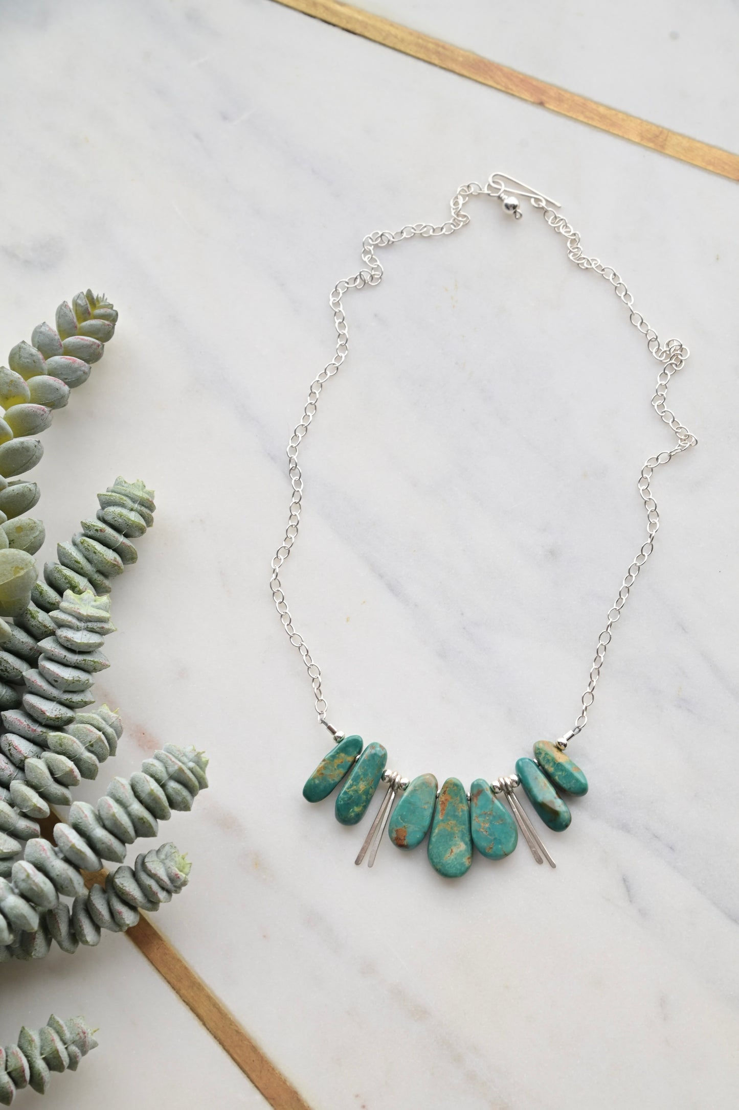 Sticks & Stones: Turquoise + Silver Necklace