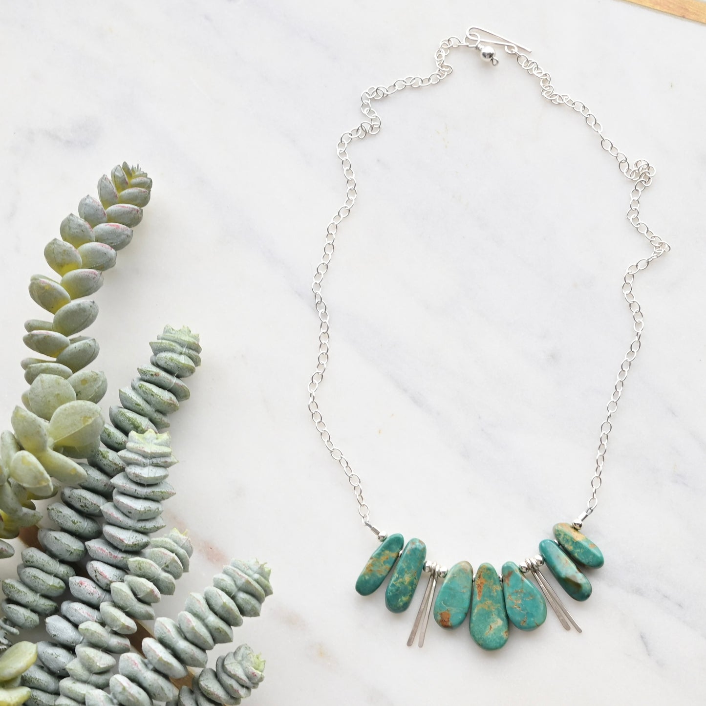 Sticks & Stones: Turquoise + Silver Necklace