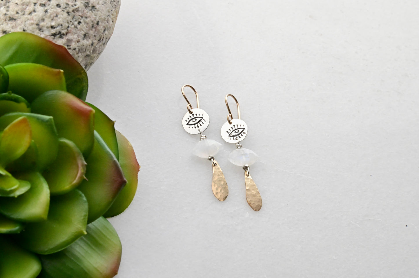 Gold Essentials: Moonstone Earrings