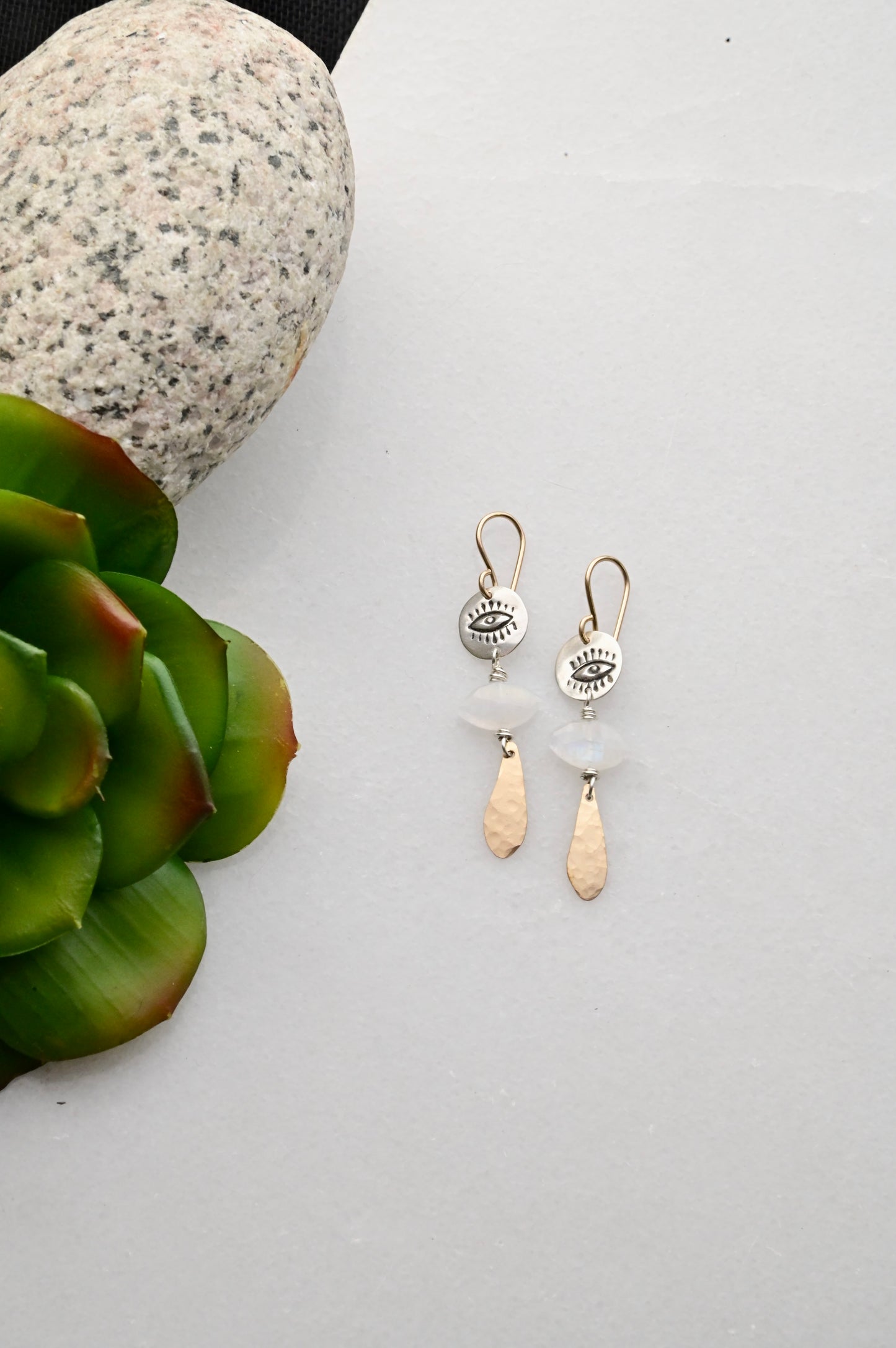 Gold Essentials: Moonstone Earrings