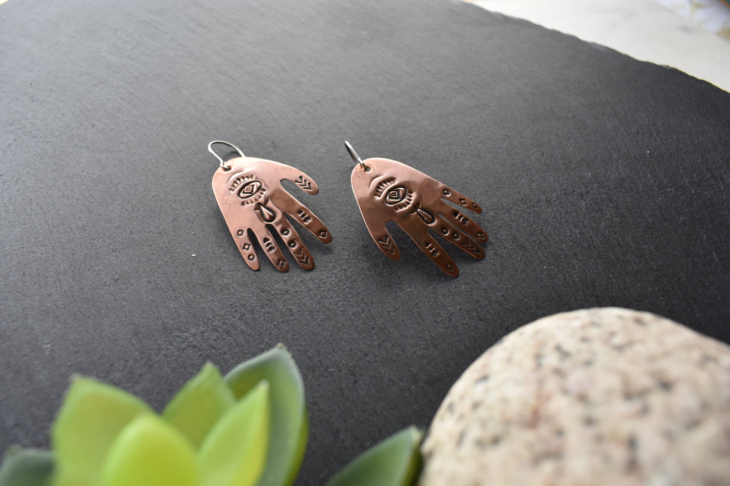 Copper Creations: Hand Earrings