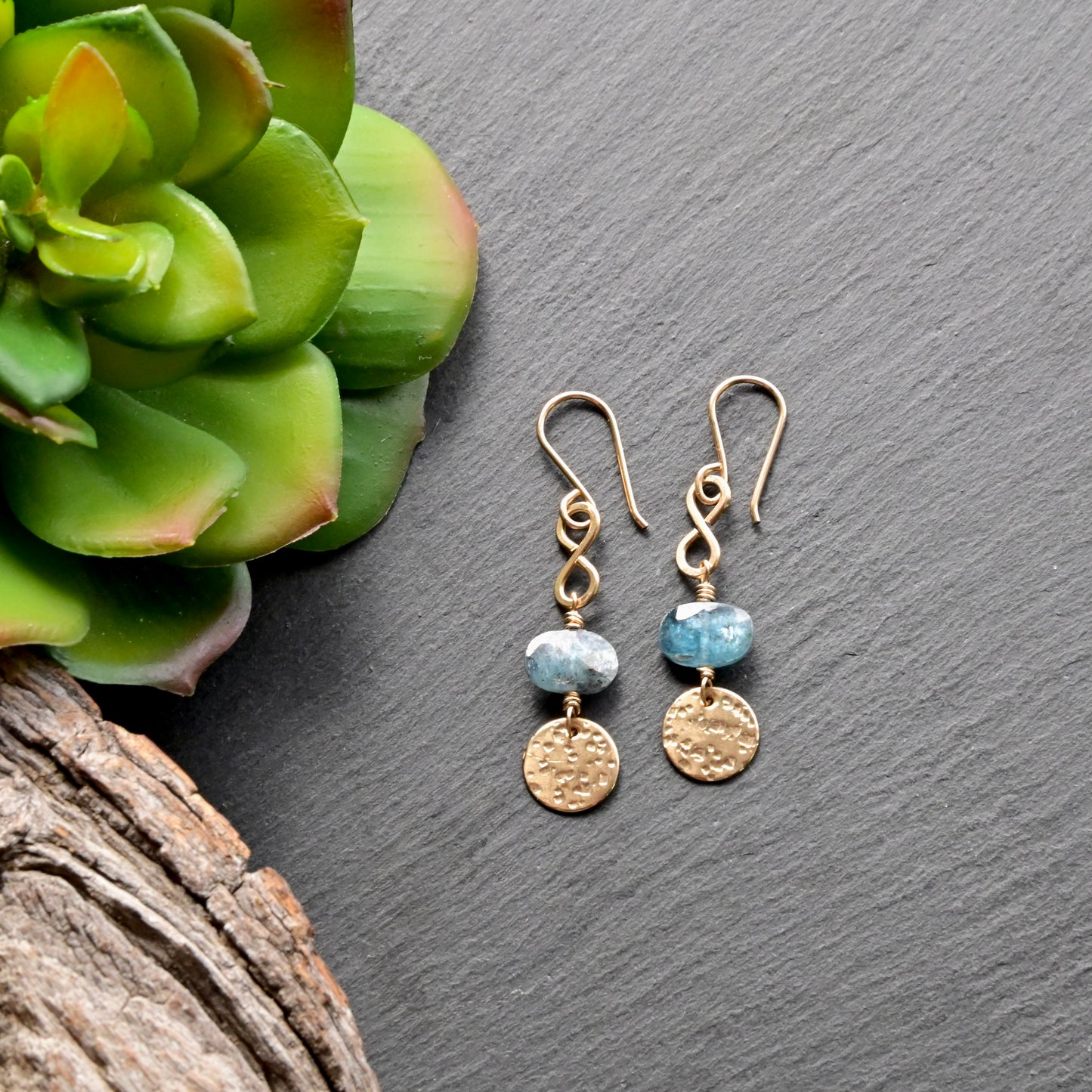 Gold Essentials: Blue Kyanite Earrings