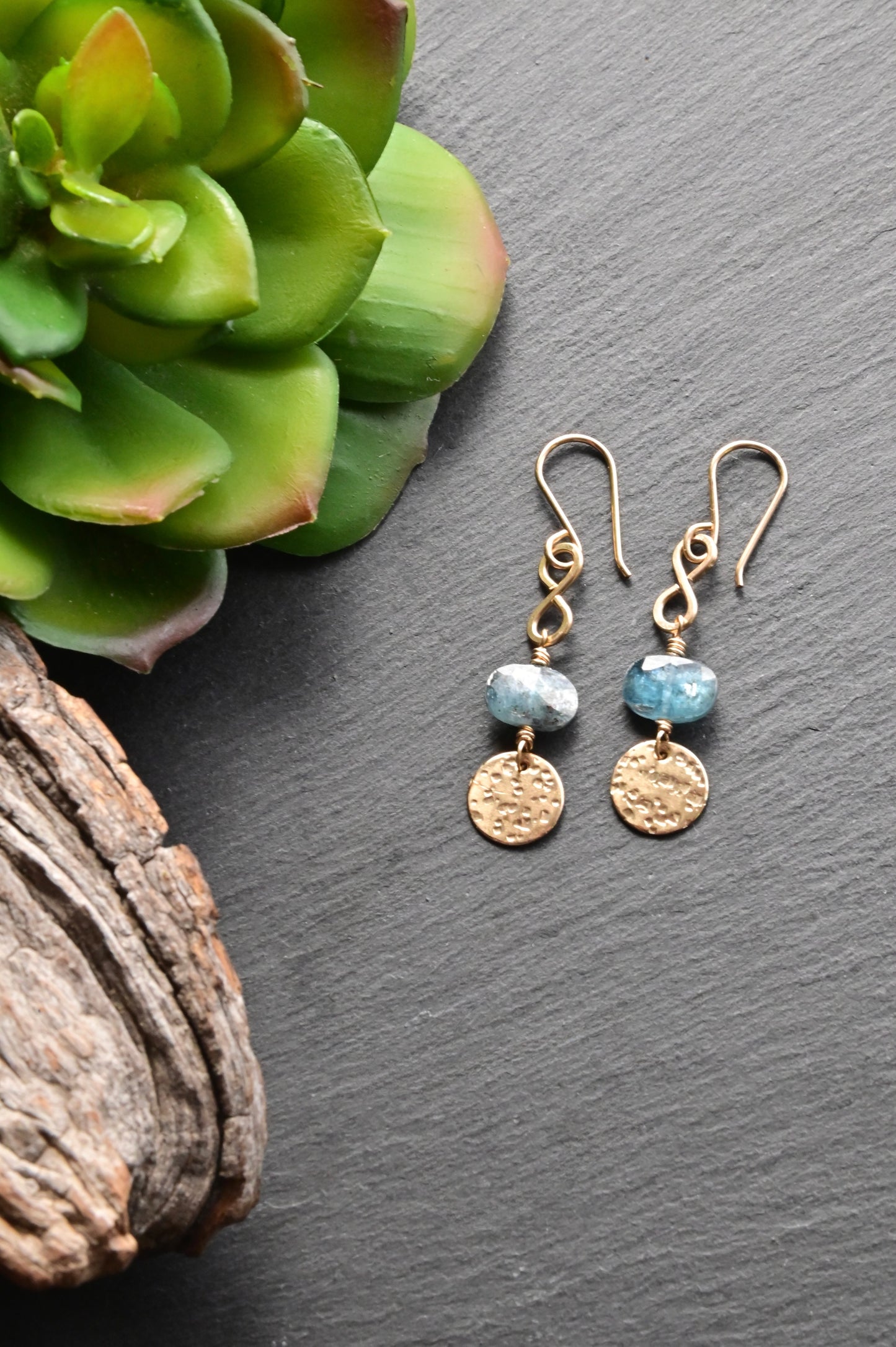 Gold Essentials: Blue Kyanite Earrings