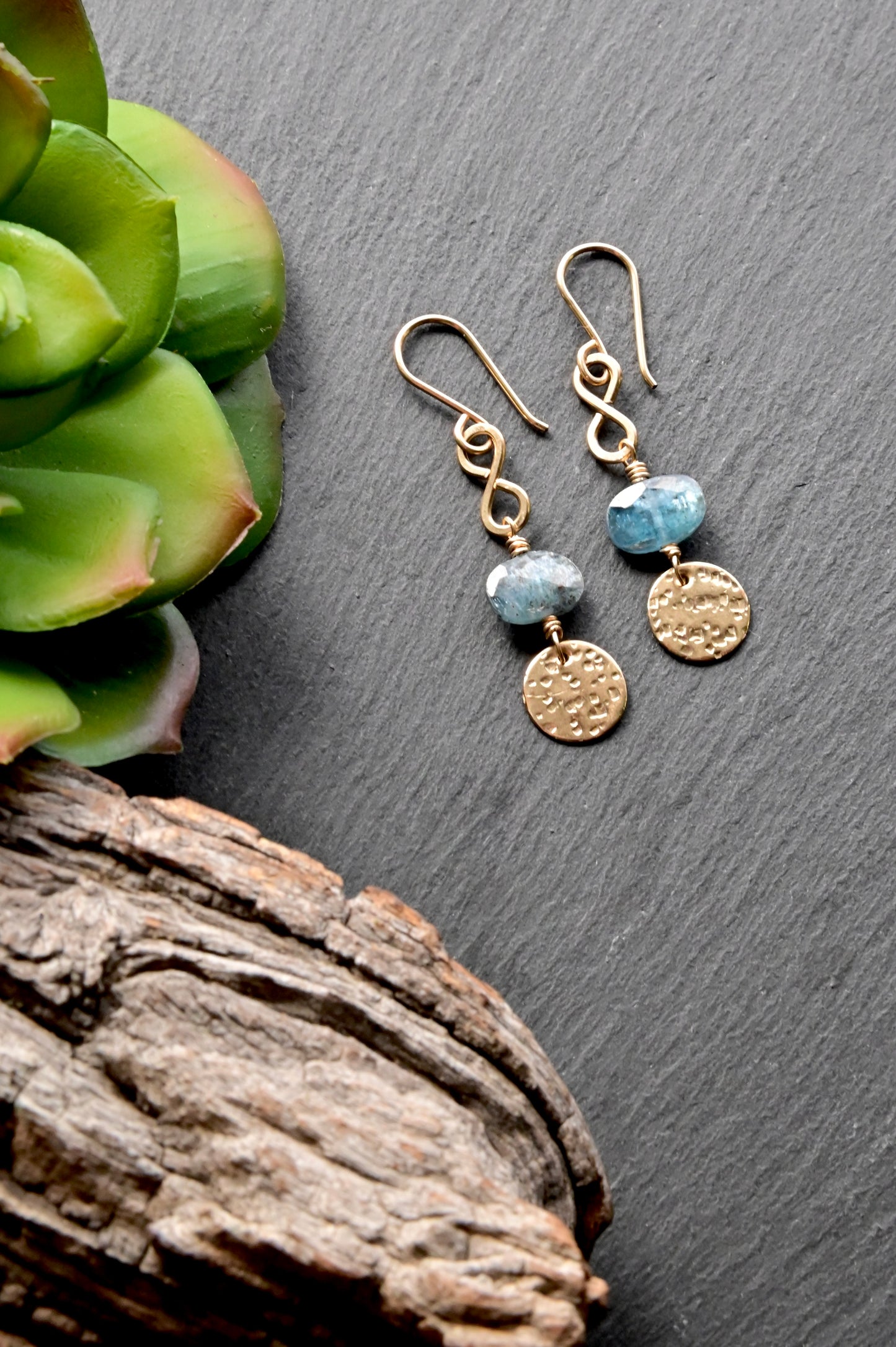 Gold Essentials: Blue Kyanite Earrings