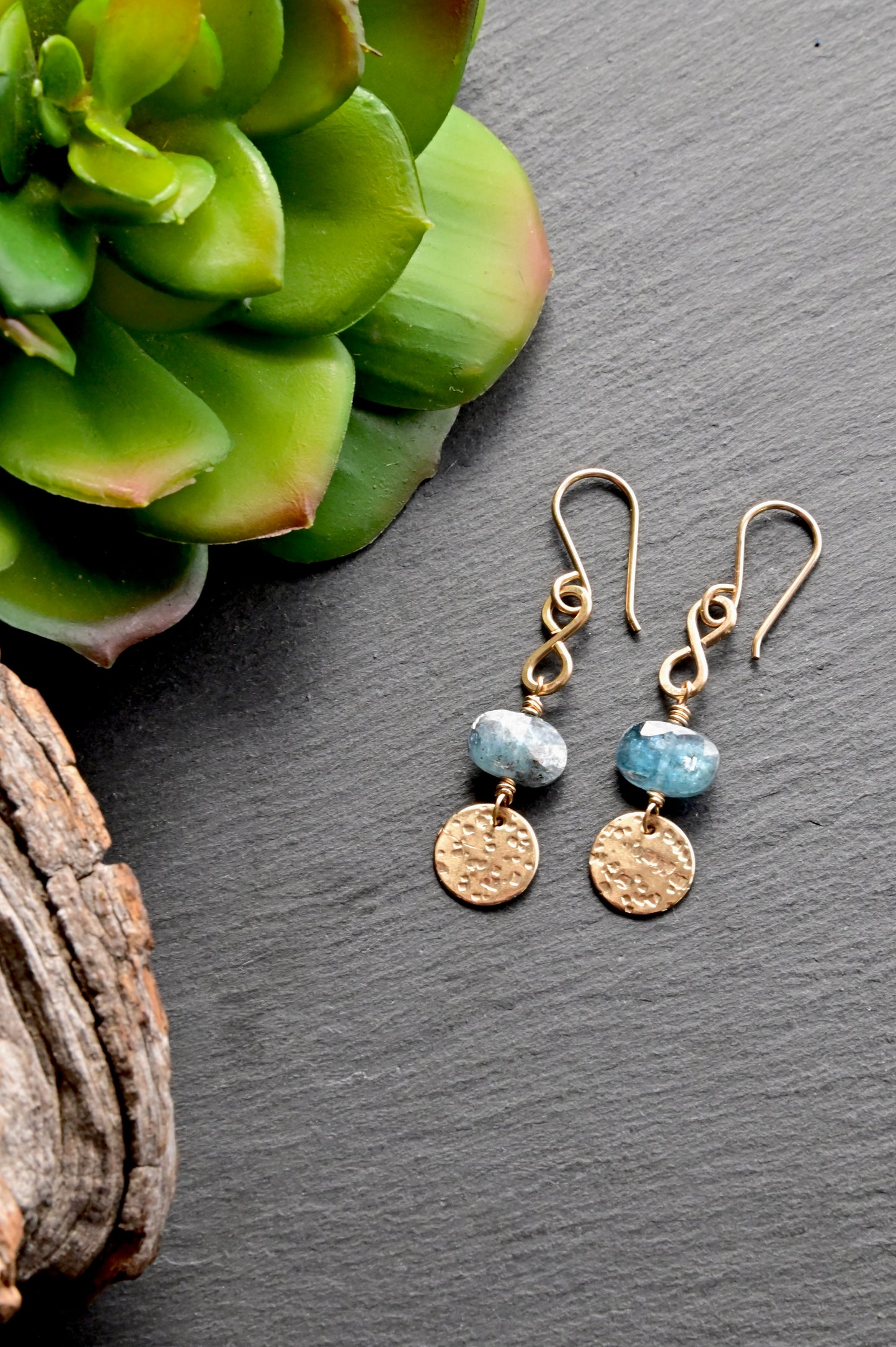 Gold Essentials: Blue Kyanite Earrings