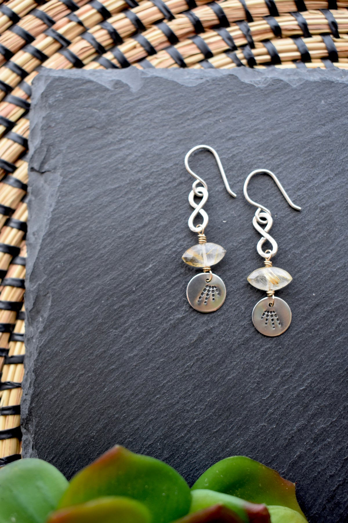 Silver Elements: Rutilated Quartz + Mixed Metals