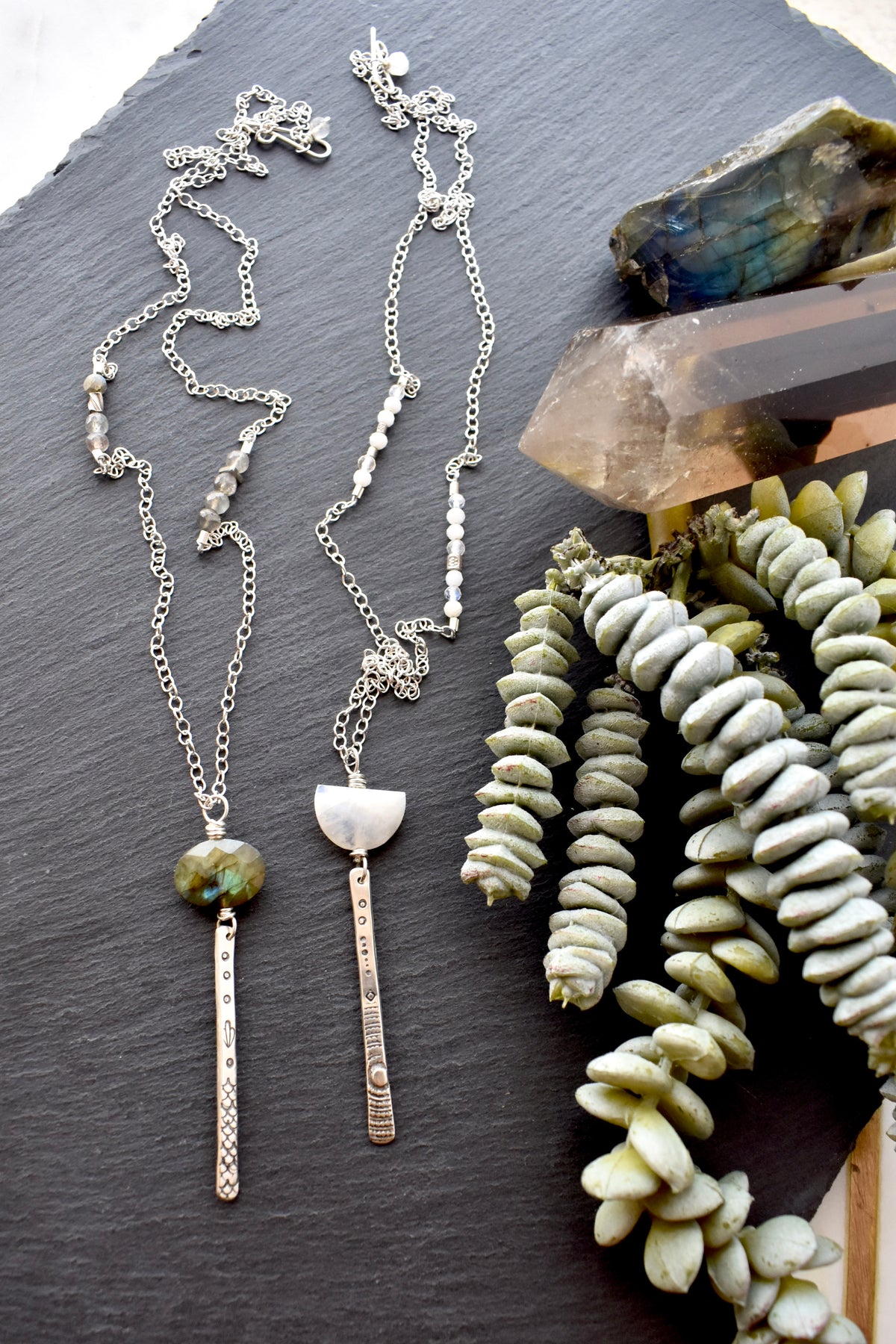 Sticks & Stones: Gemstone + Silver Necklaces