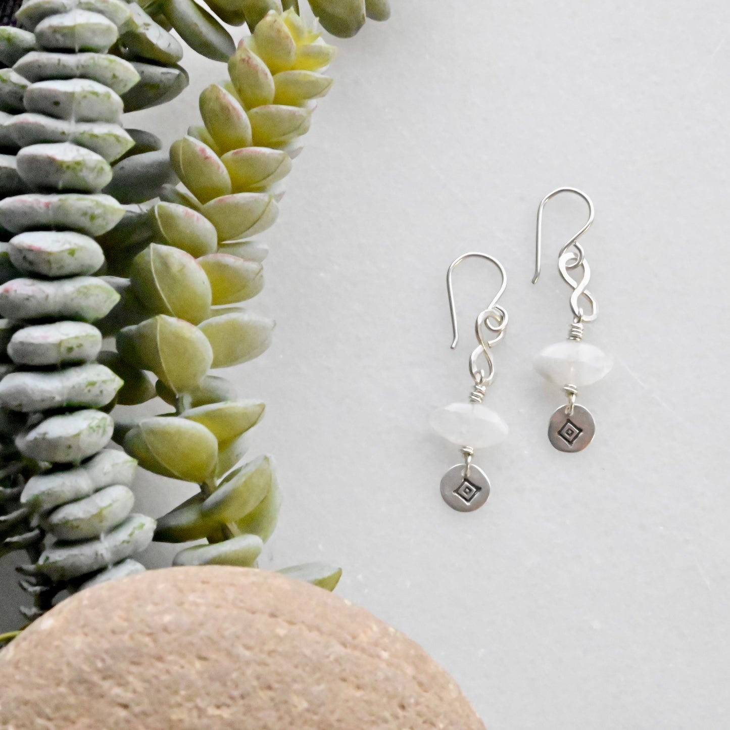 Silver Elements: Moonstone Earrings