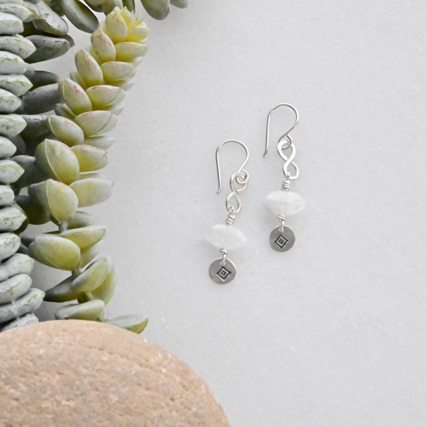 Silver Elements: Moonstone Earrings