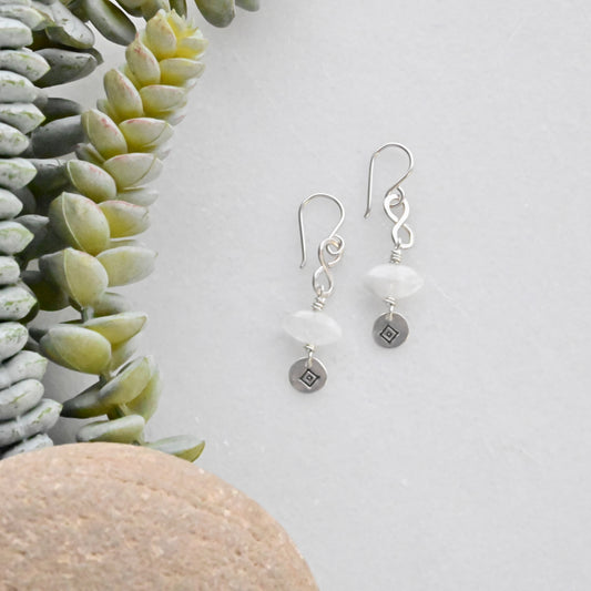 Silver Elements: Moonstone Earrings