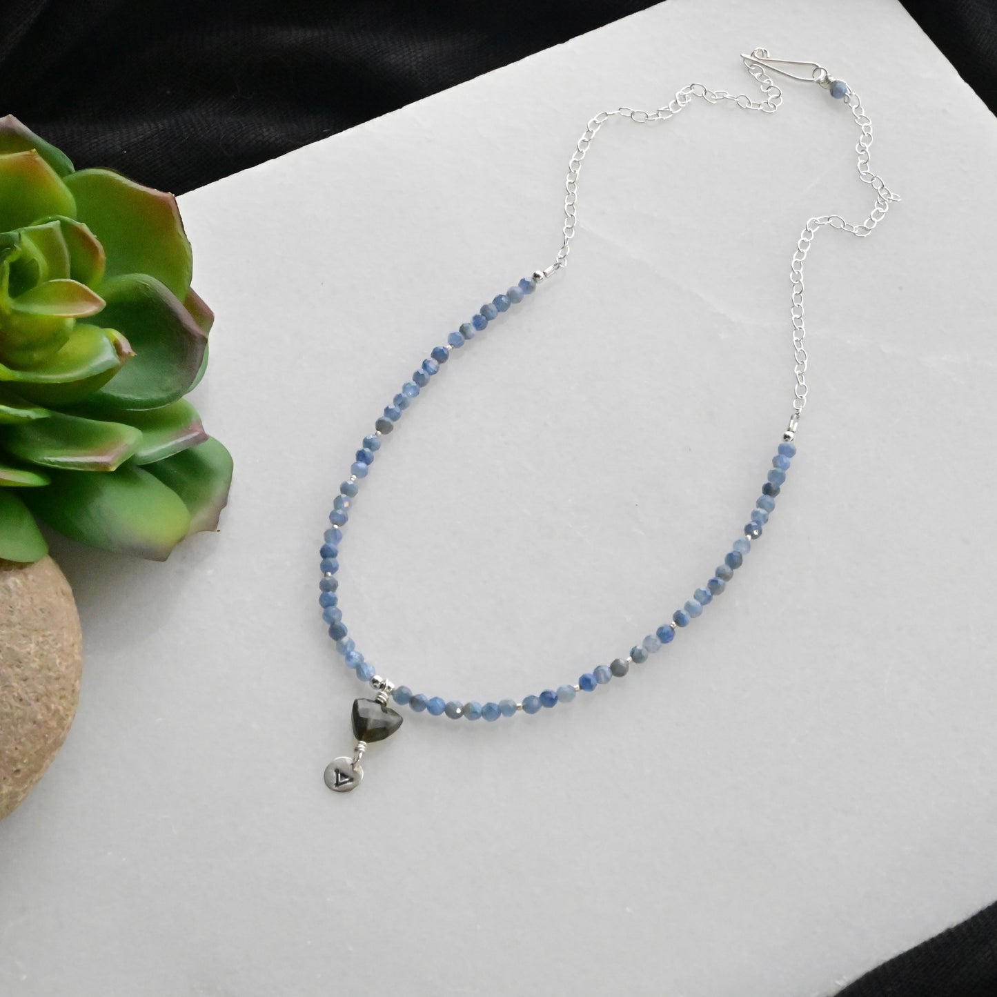 Silver Elements: Labradorite + Blue Kyanite Necklace