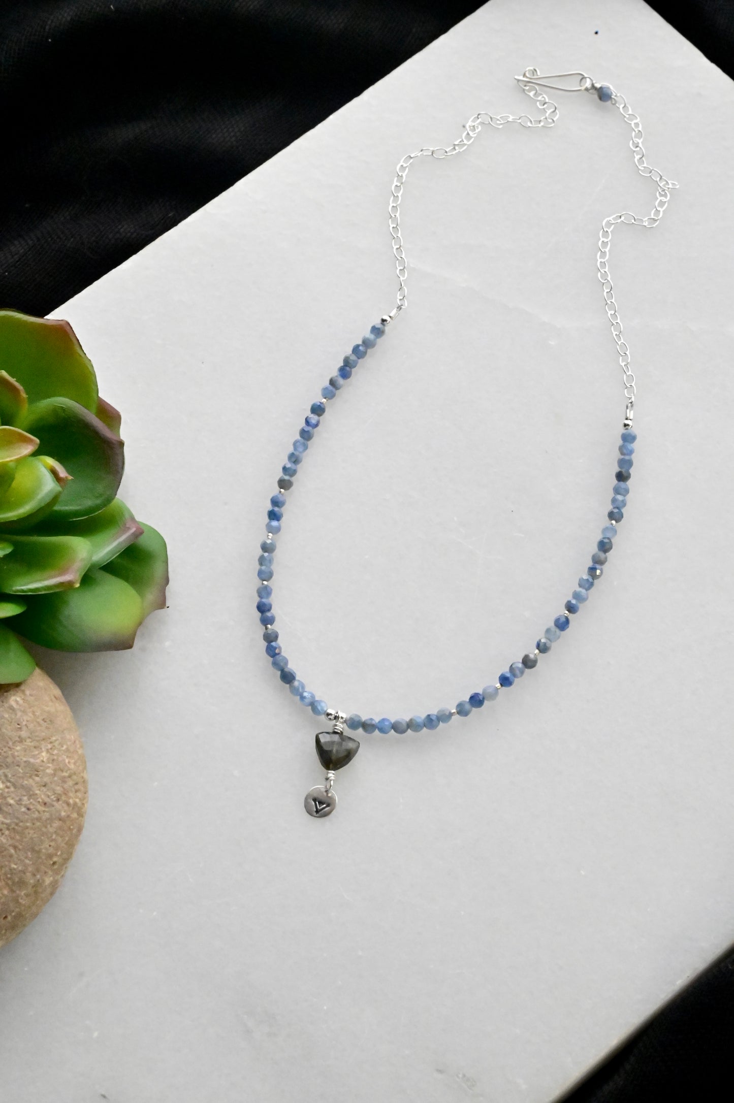 Silver Elements: Labradorite + Blue Kyanite Necklace
