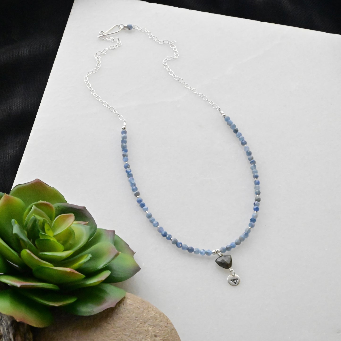 Silver Elements: Labradorite + Blue Kyanite Necklace