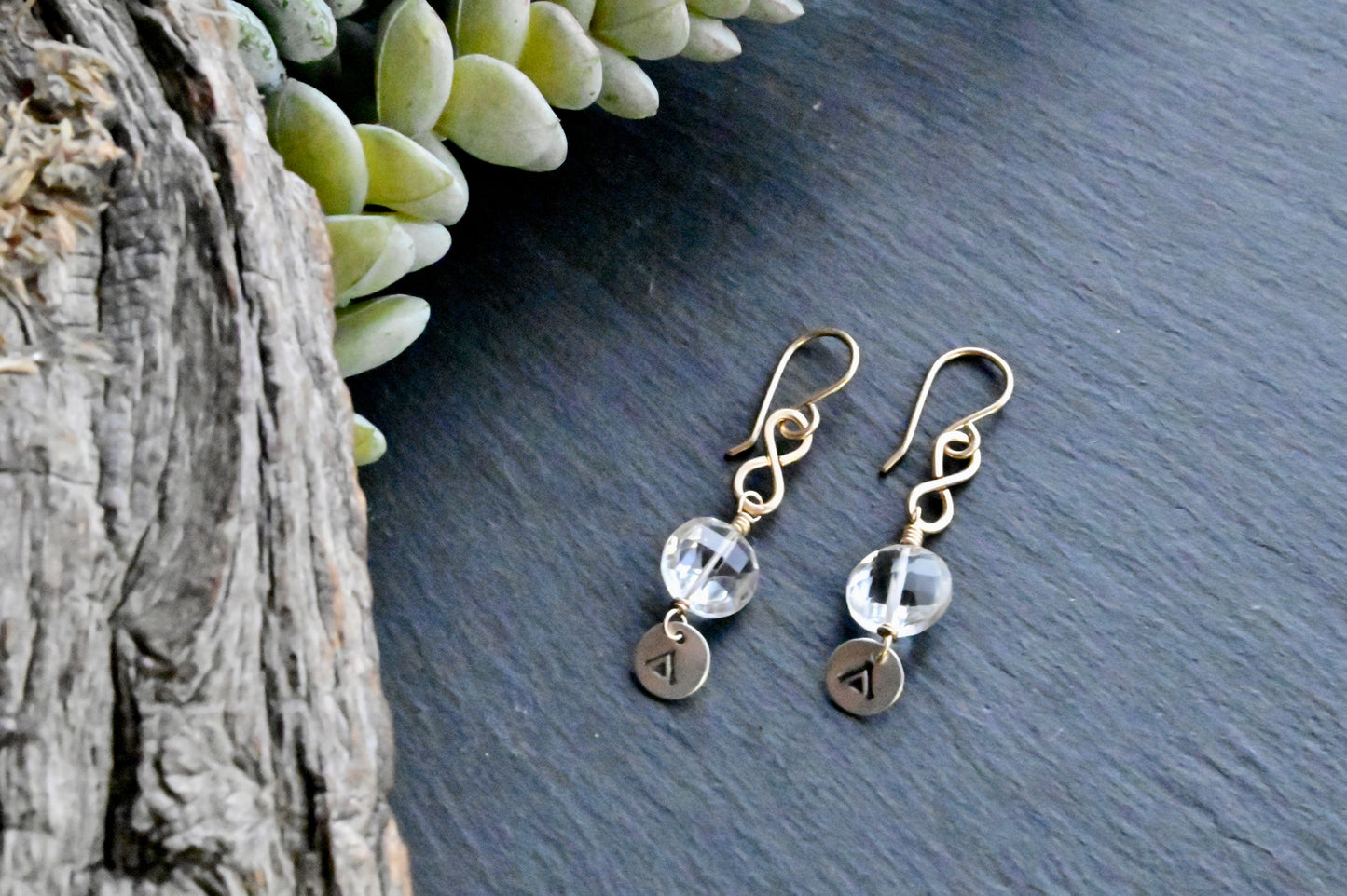 Silver Elements: Quartz Crystal + Mixed Metals Earrings