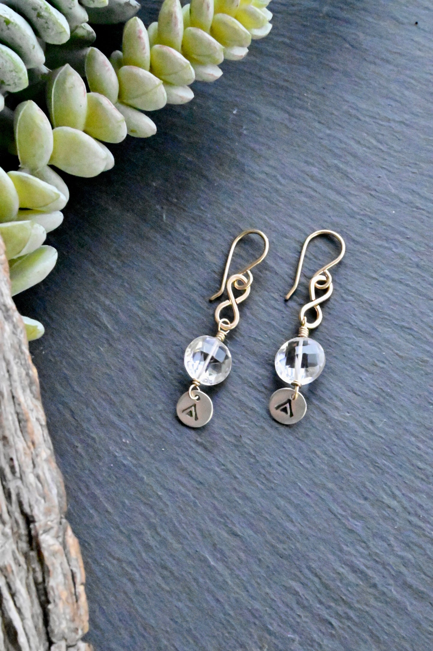 Silver Elements: Quartz Crystal + Mixed Metals Earrings