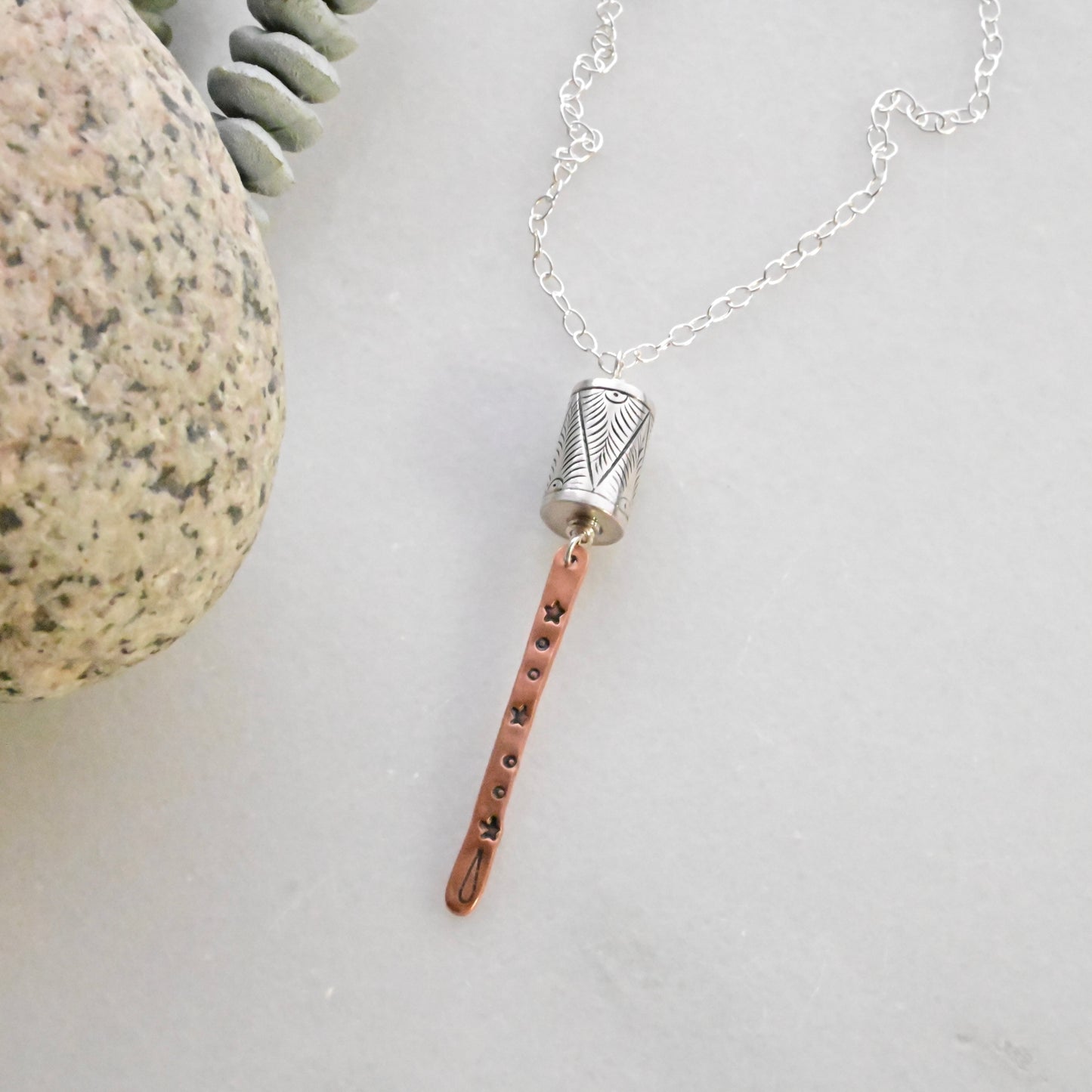 Sticks & Stones: Silver + Copper Necklaces