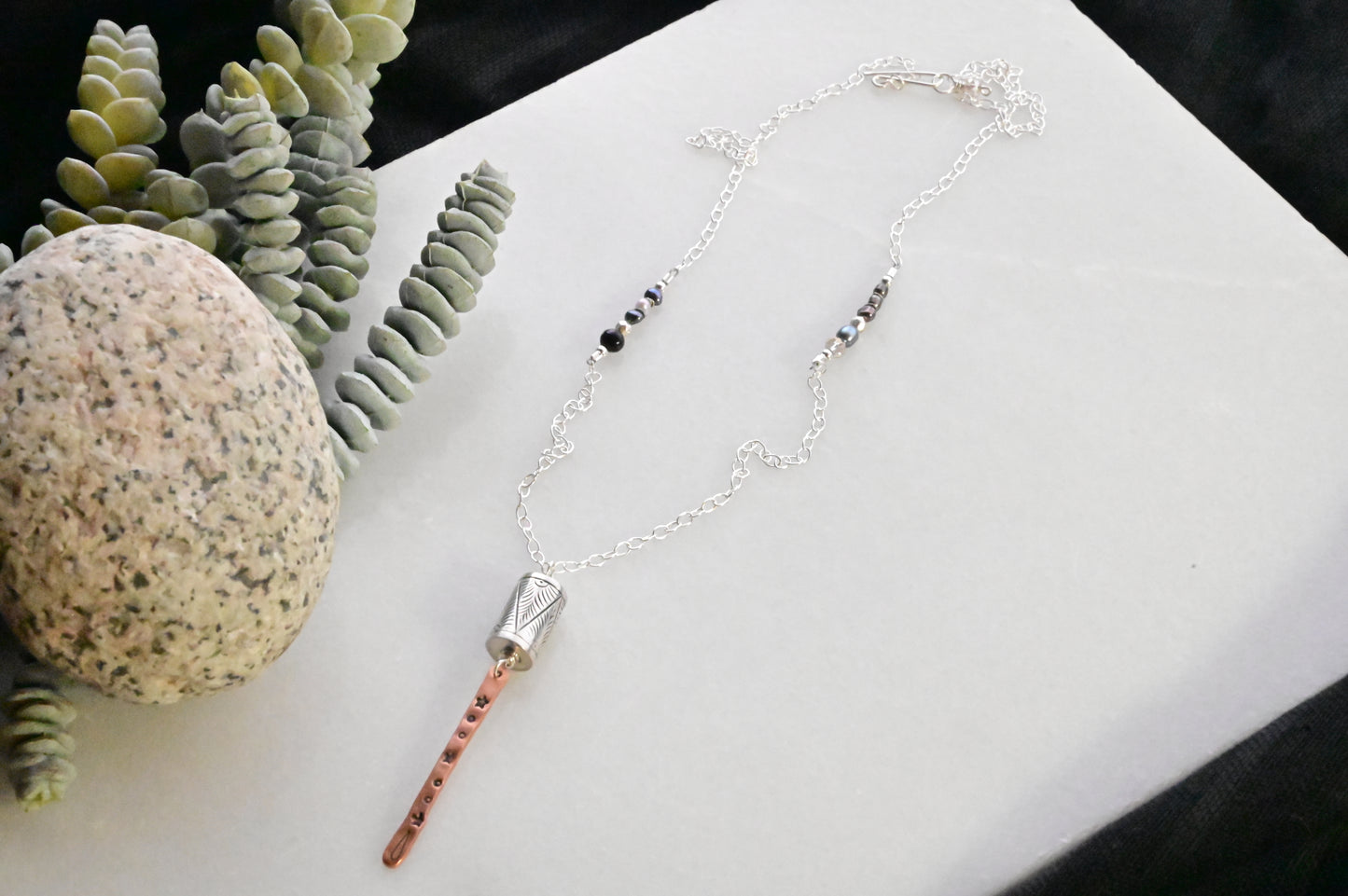 Sticks & Stones: Silver + Copper Necklaces