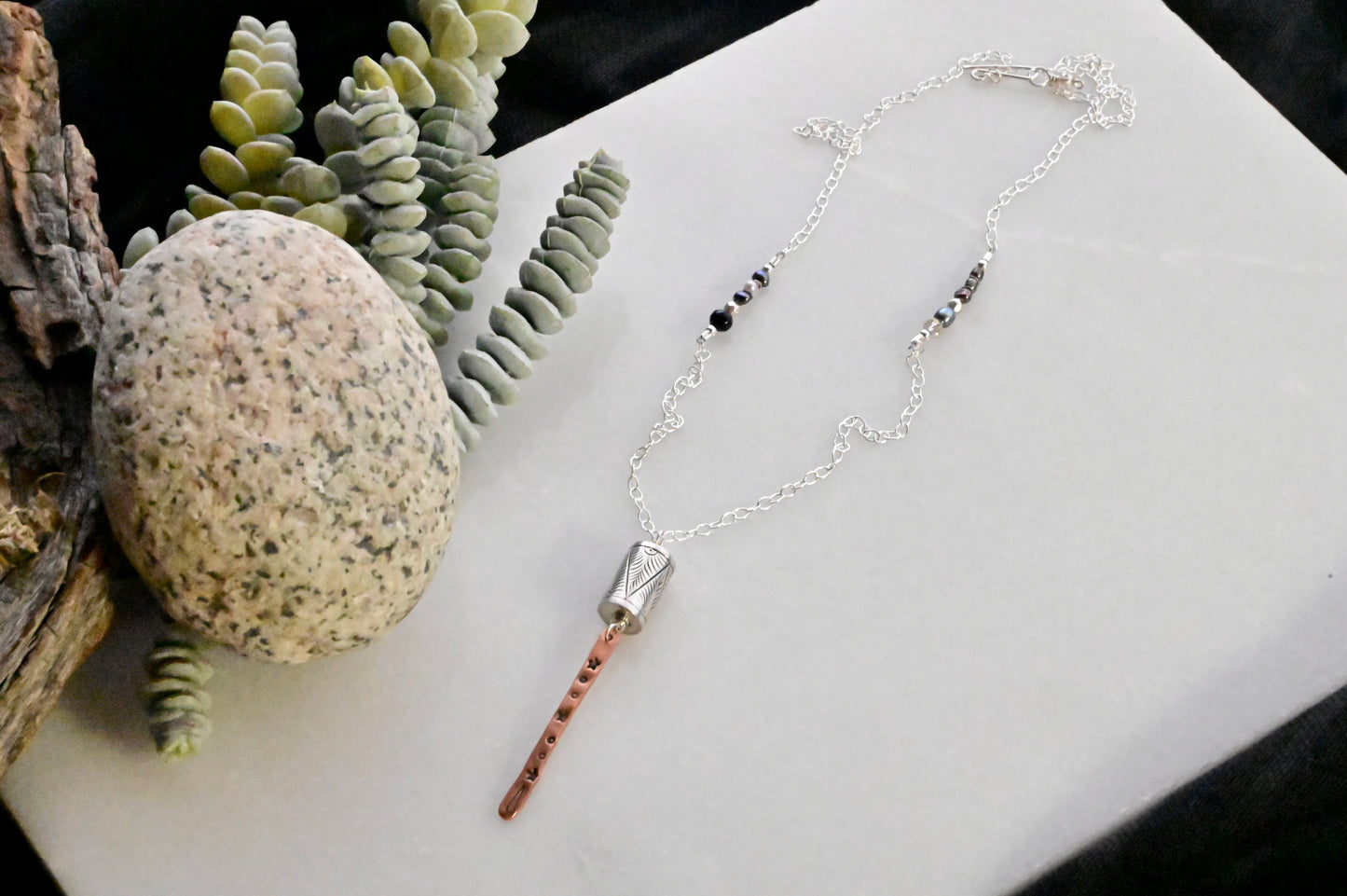 Sticks & Stones: Silver + Copper Necklaces