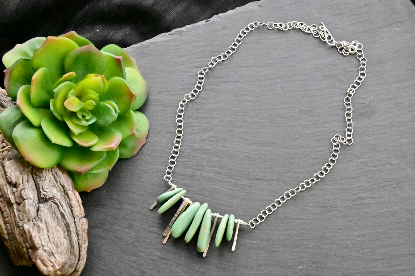 Sticks & Stones: Turquoise + Silver Necklace