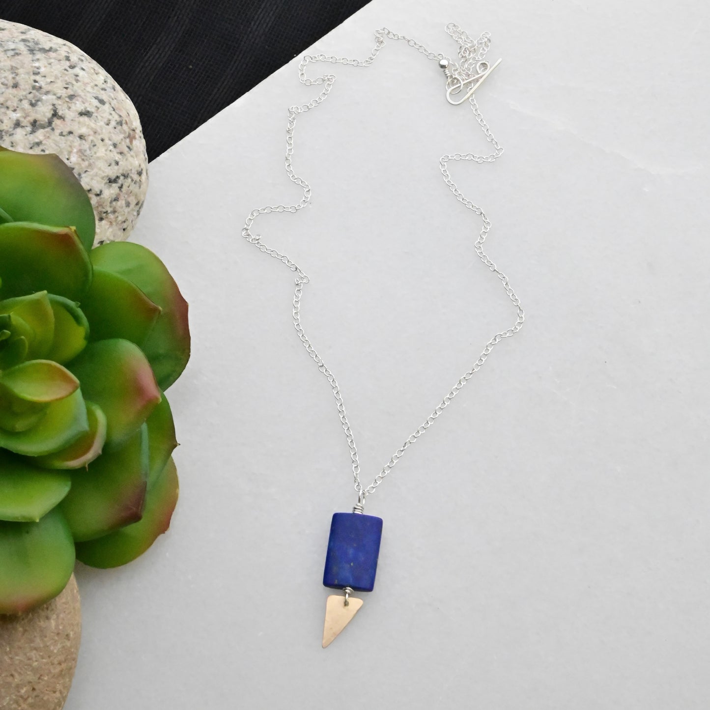 Silver Elements: Lapis Lazuli + Mixed Metals Necklace & Earrings