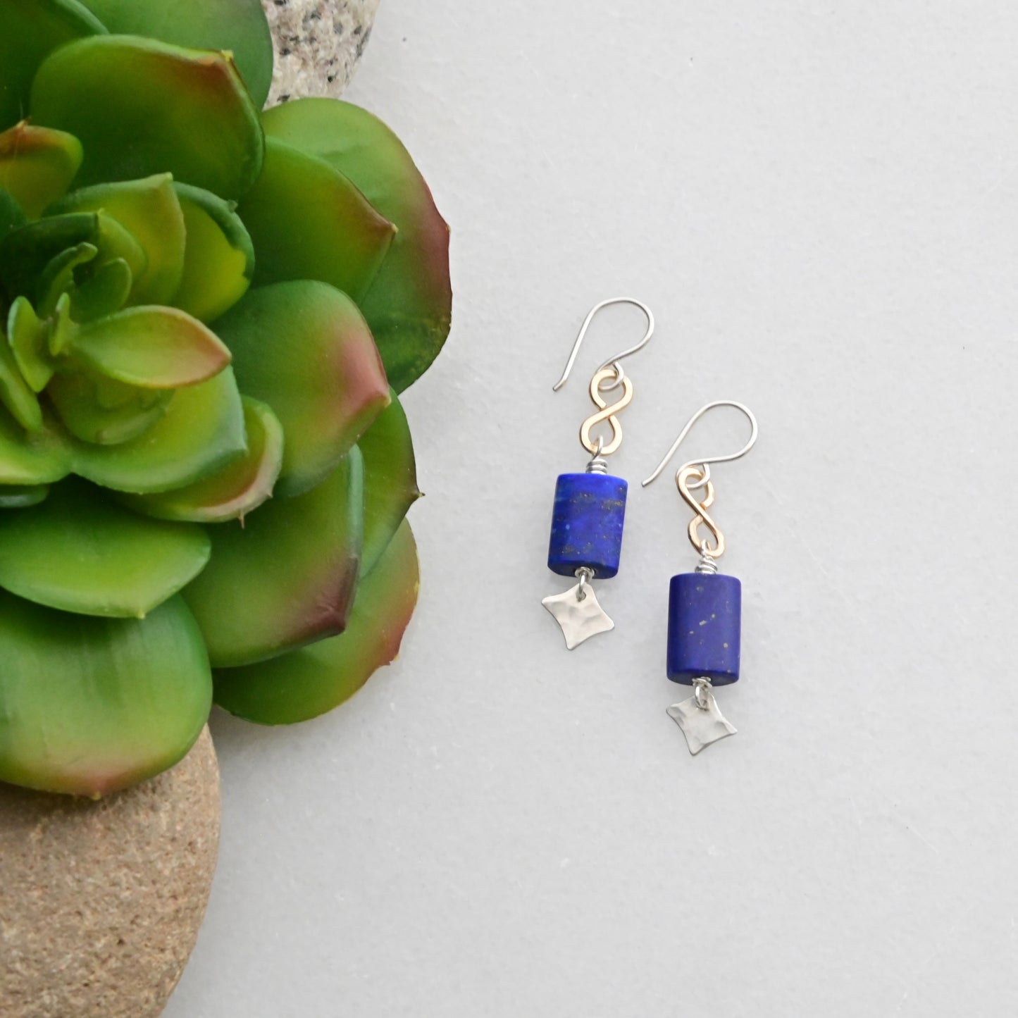 Silver Elements: Lapis Lazuli + Mixed Metals Necklace & Earrings