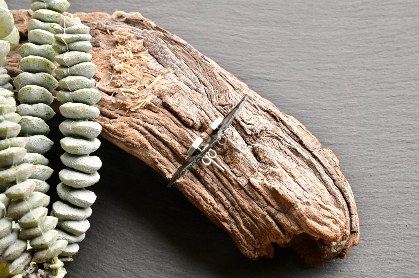 Silver Elements: Saw-Tooth Stud Earrings