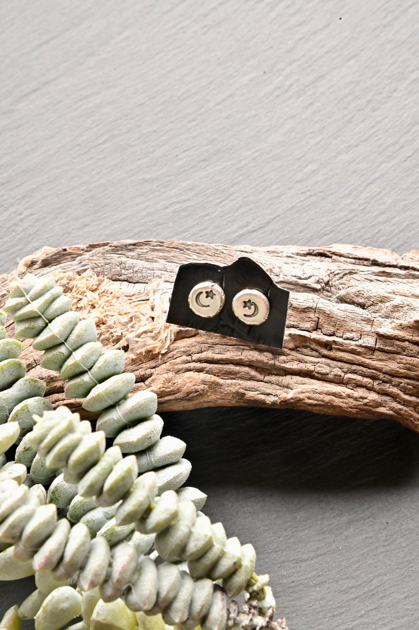 Silver Elements: Moon + Star Stud Earrings