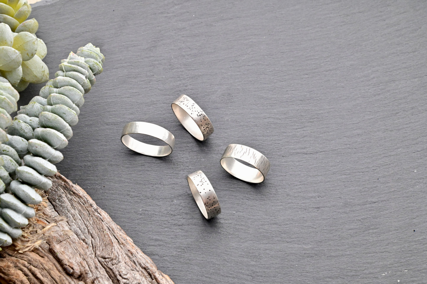 Silver Elements: Textured Rings