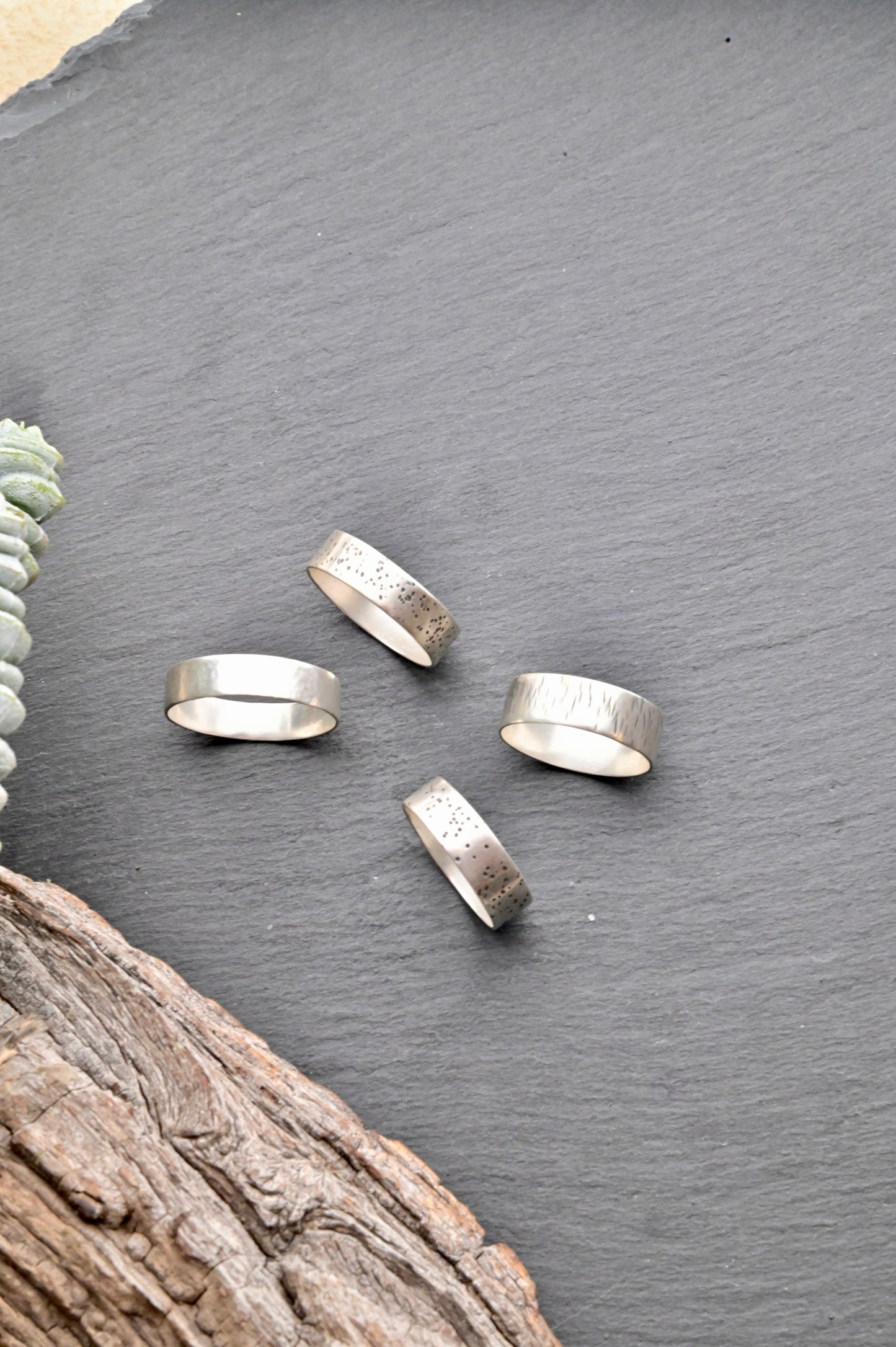 Silver Elements: Textured Rings