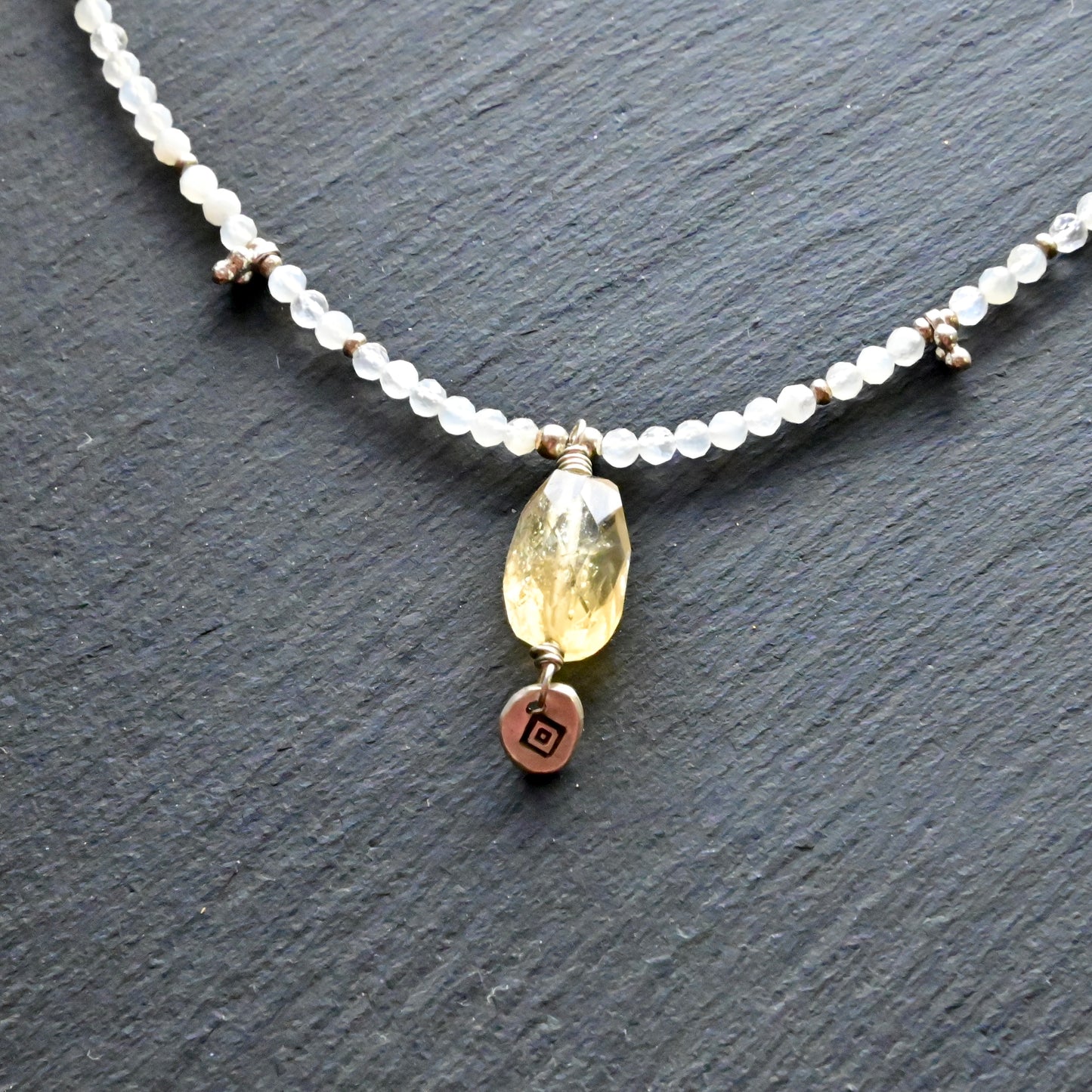 Silver Elements: Citrine + Moonstone Necklace