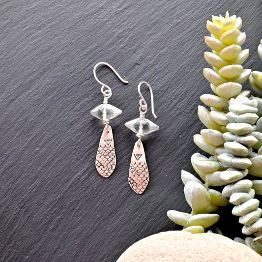 Silver Elements: Prehnite Earrings
