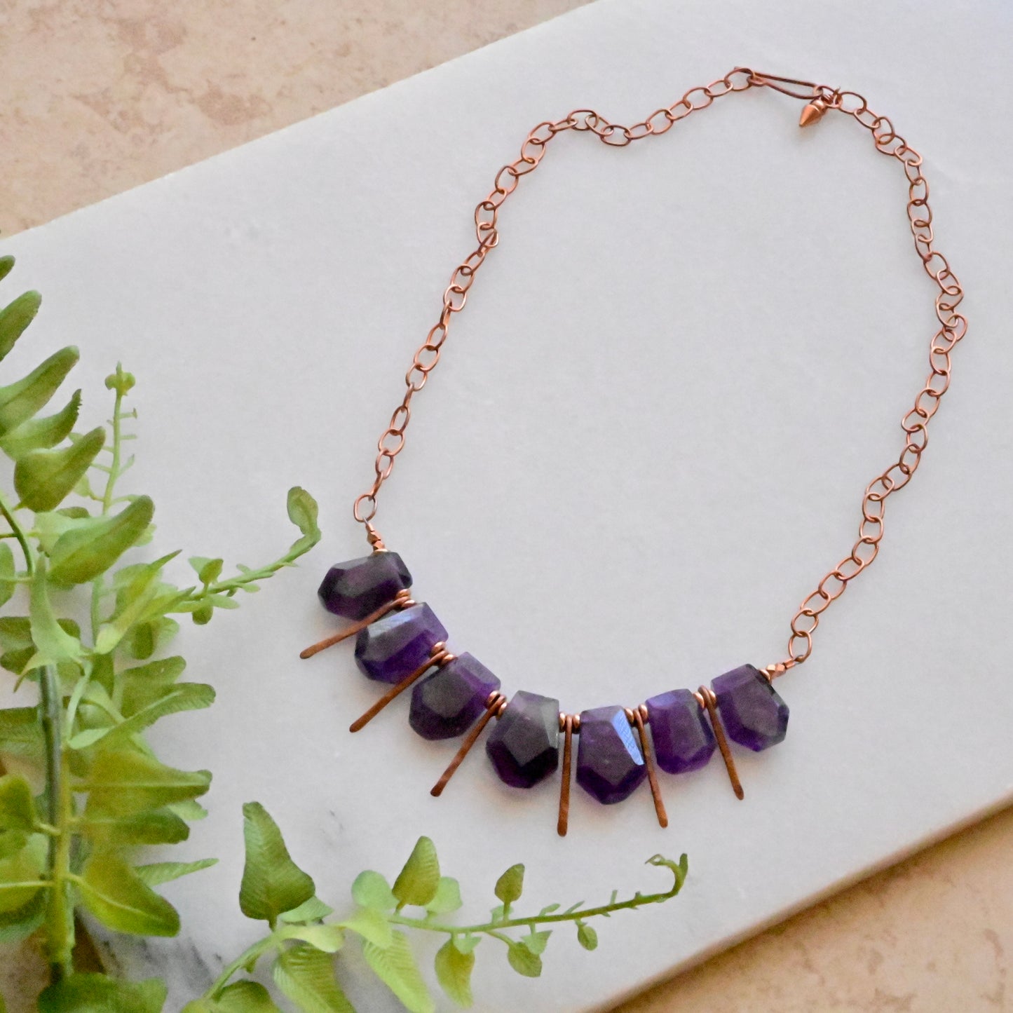 Sticks & Stones: Amethyst + Copper Necklace