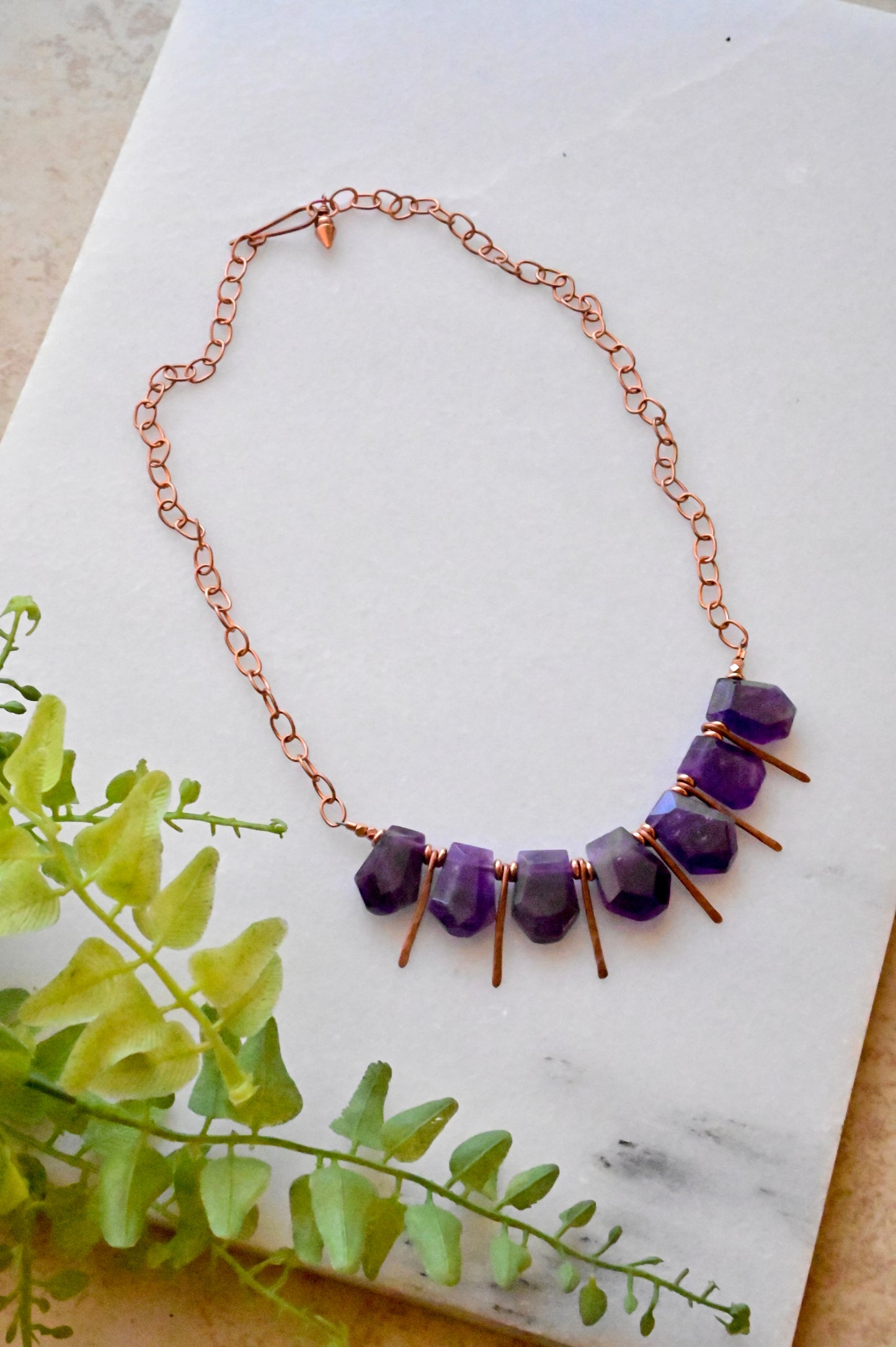 Sticks & Stones: Amethyst + Copper Necklace