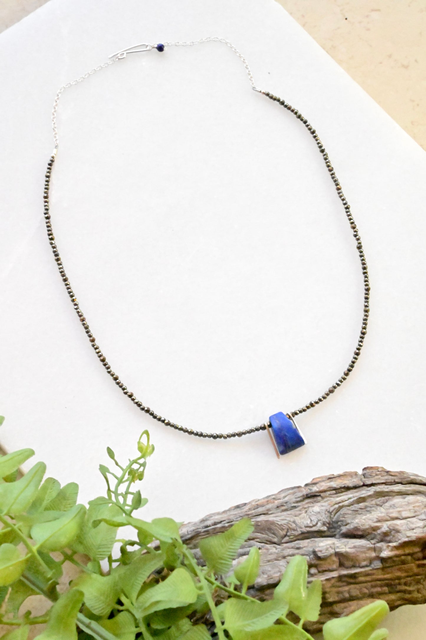 Sticks & Stones: Lapis Lazuli + Pyrite Necklace