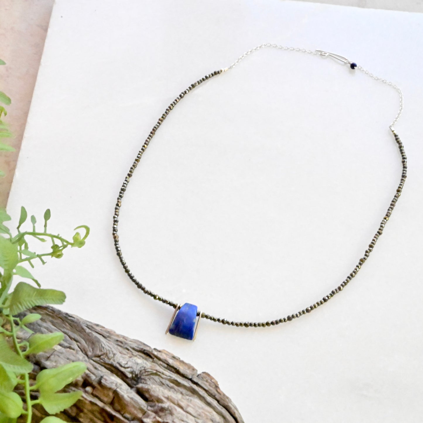 Sticks & Stones: Lapis Lazuli + Pyrite Necklace